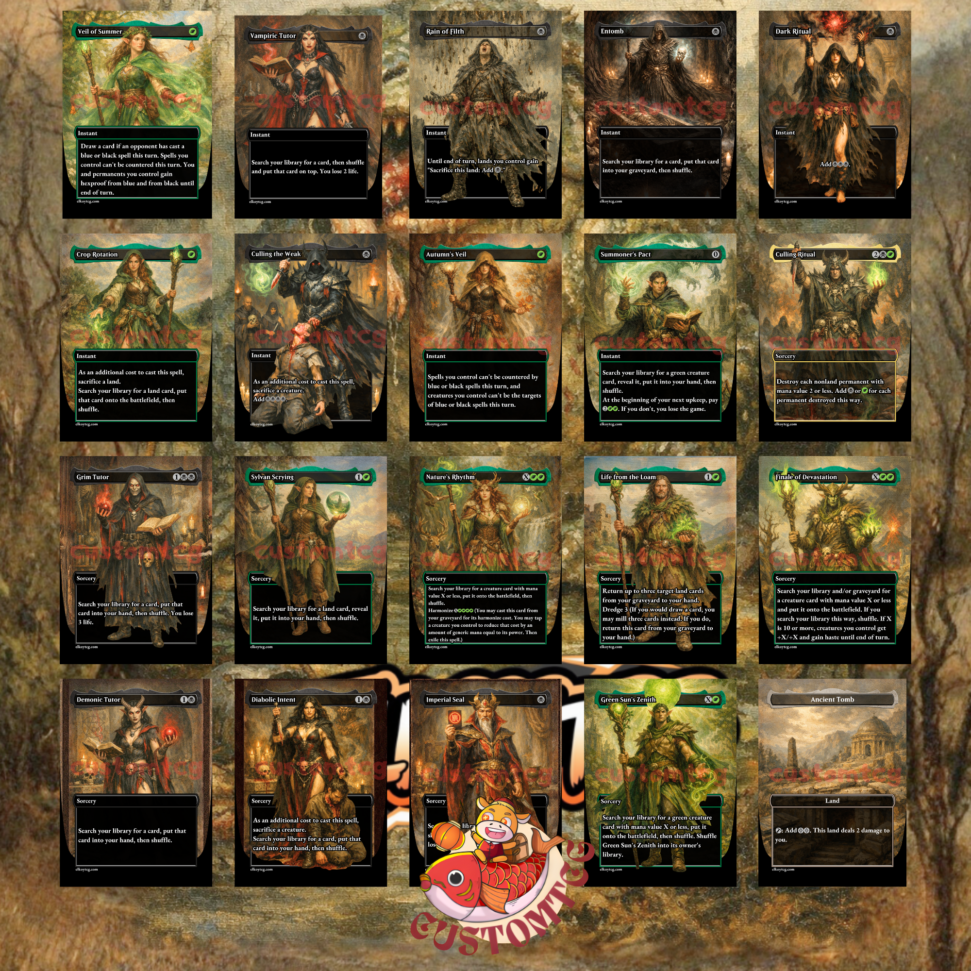 The Gitrog Monster Custom Commander Deck — Lands & Sacrifice | Golgari | Fantasy Art Proxy Deck