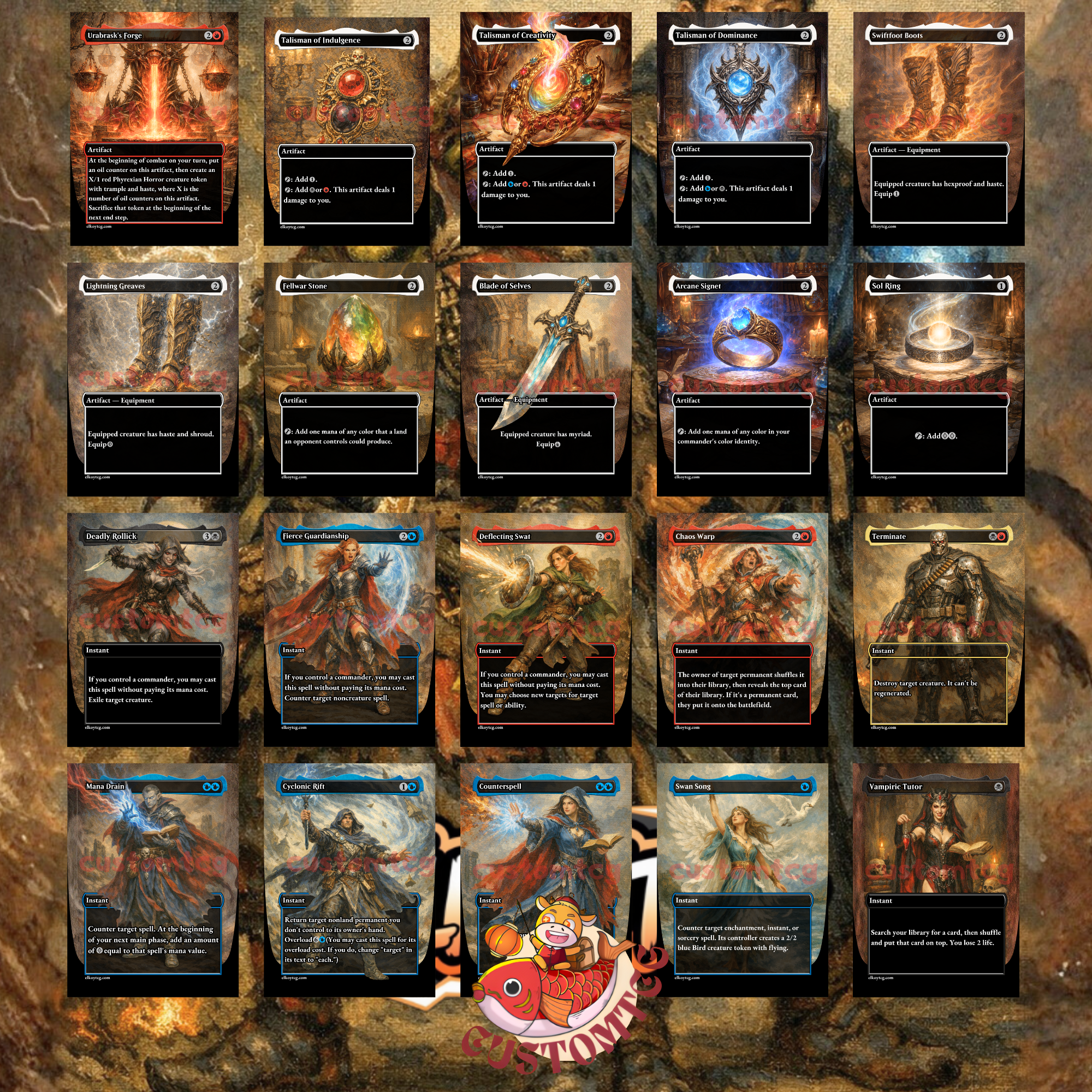 Goro-Goro and Satoru Custom Commander Deck — Ninjas and Dragons | Izzet | Fantasy Art Proxy Deck