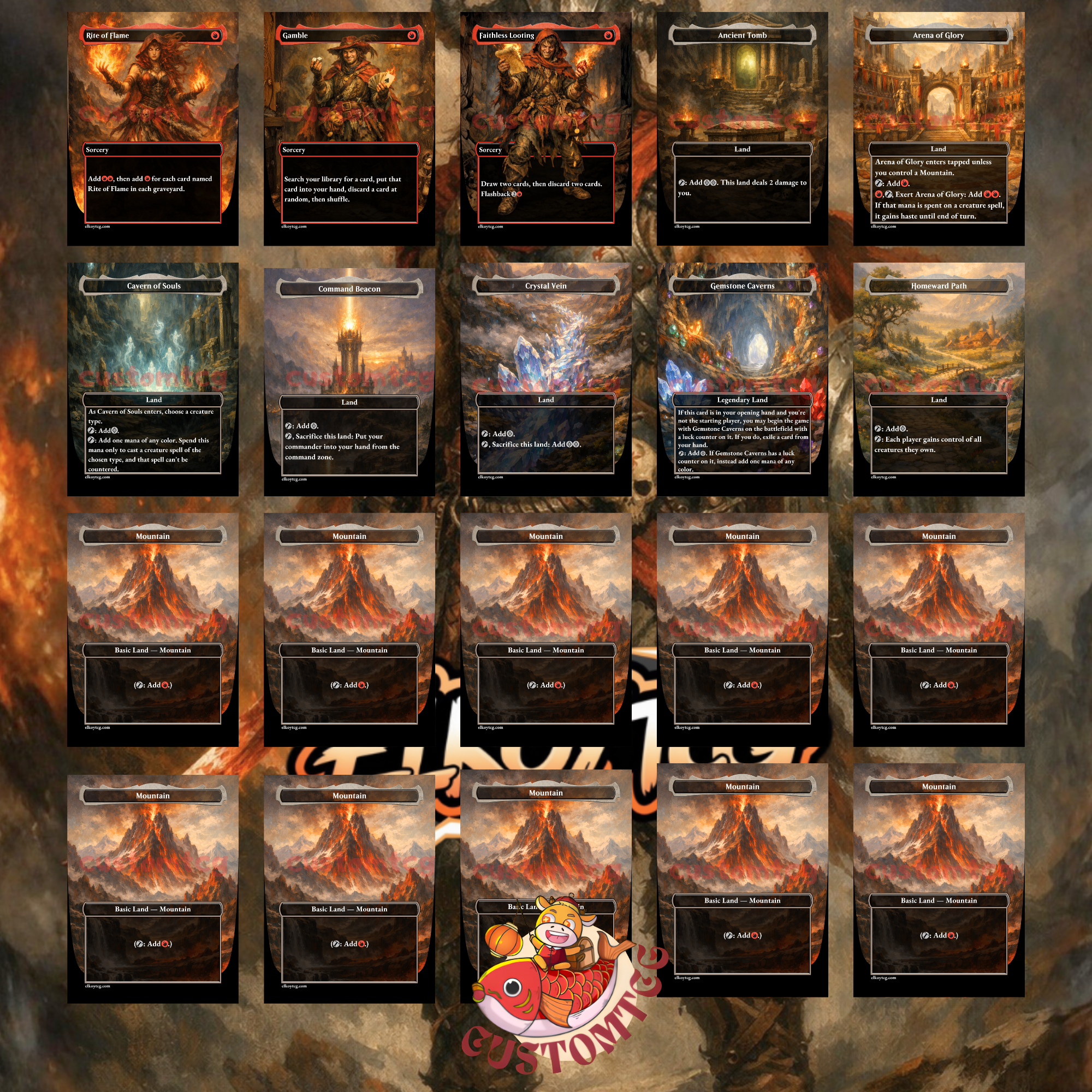 Alexios Deimos of Kosmos Commander Deck | 100 Custom Cards + Tokens | Fantasy Art | Red Voltron Equipment