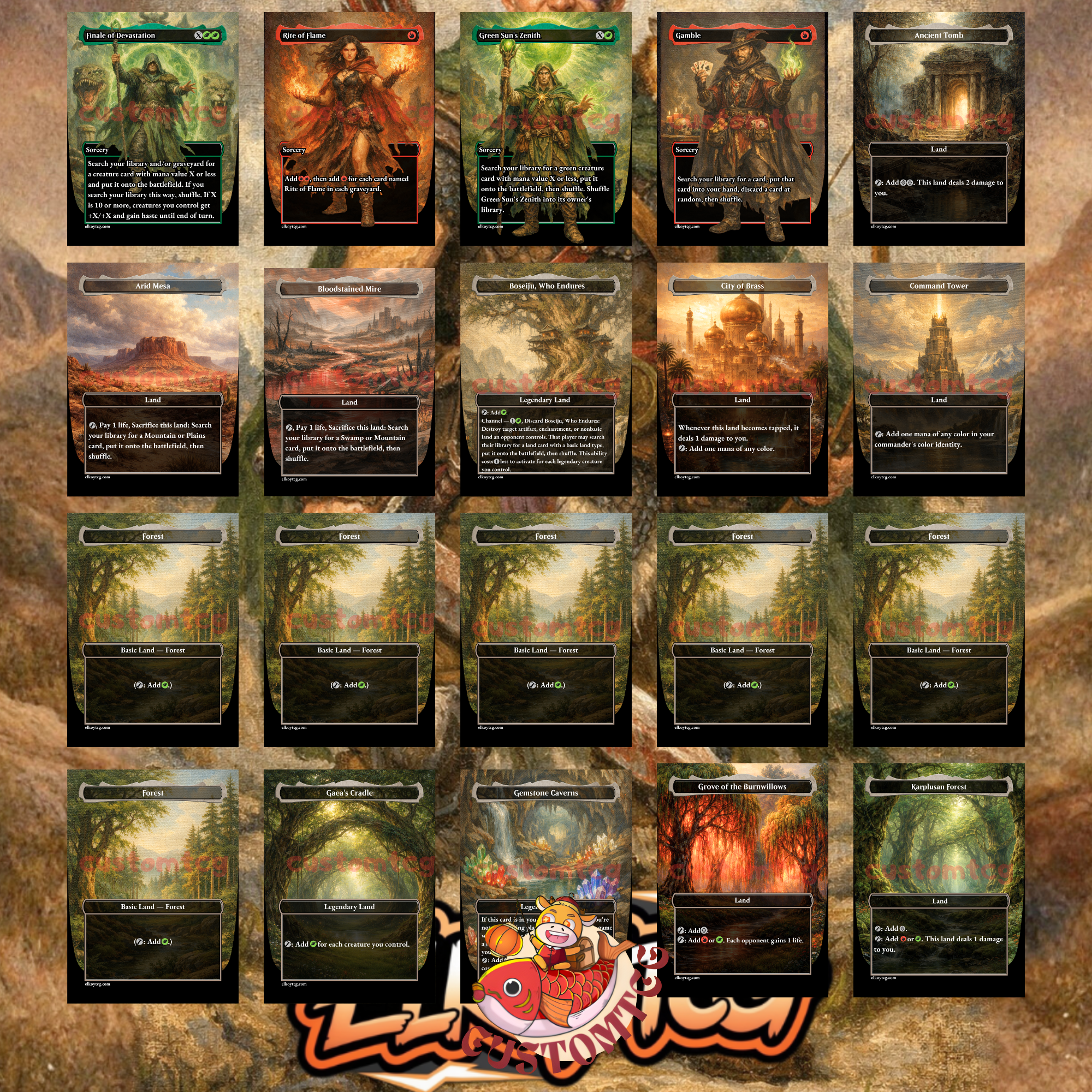 Minsc and Boo, Timeless Heroes Custom Commander Deck — Big Creatures and Ramp | Gruul | Fantasy Art Proxy Deck