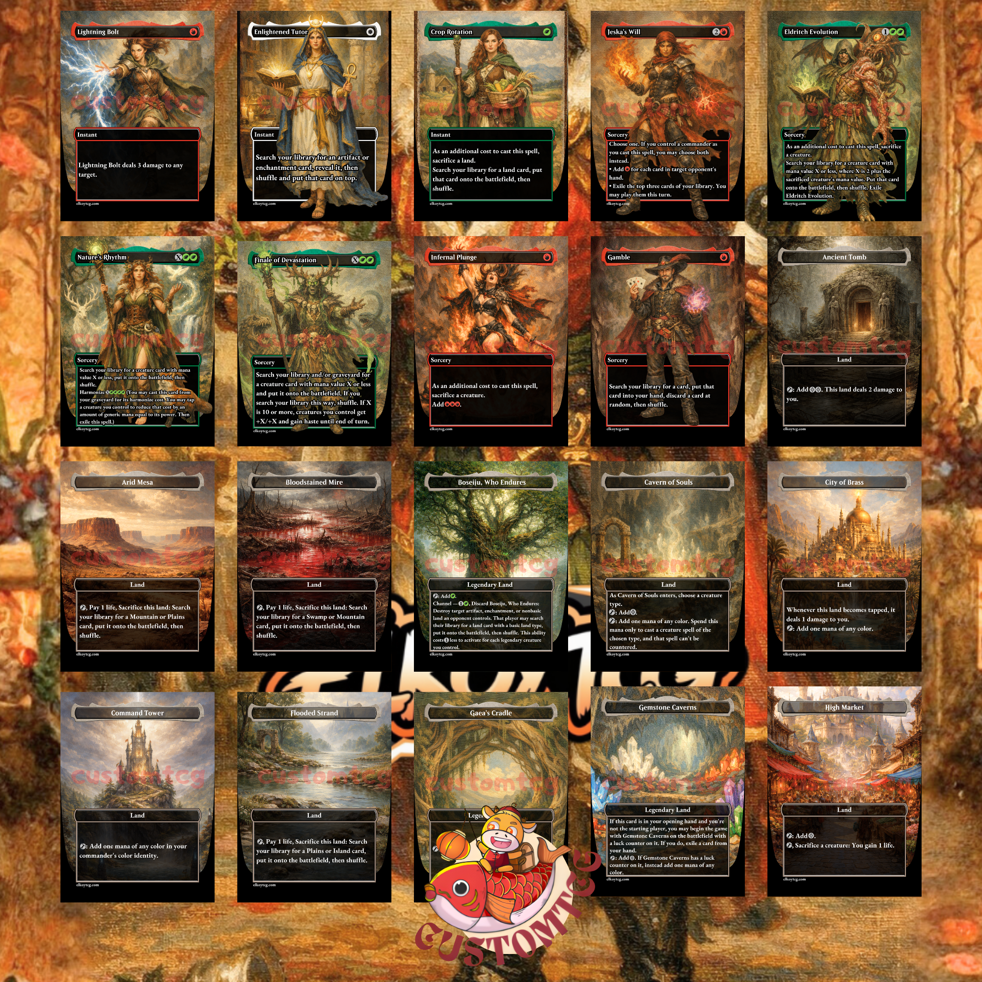 Rocco, Cabaretti Caterer Custom Commander Deck — Toolbox Tutoring and Creature Combos | Naya | Fantasy Art Proxy Deck