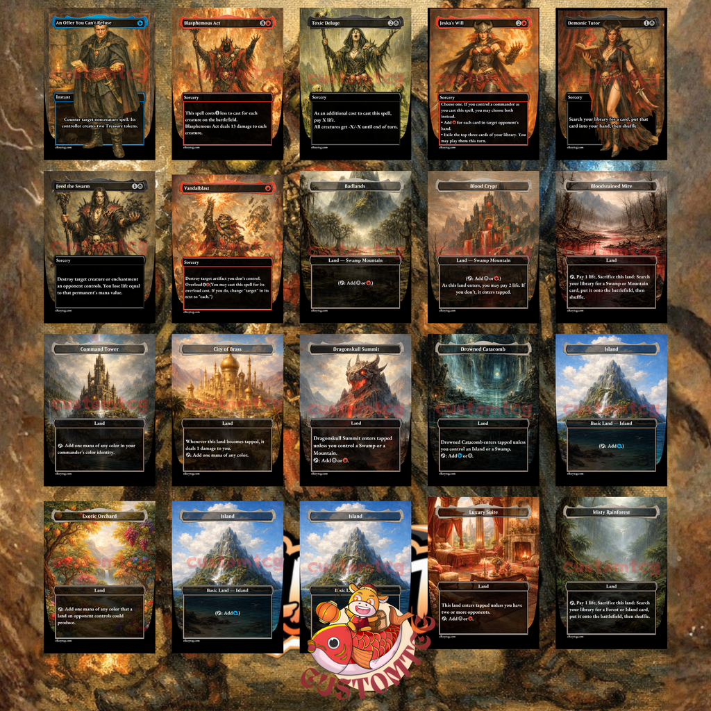 Goro-Goro and Satoru Custom Commander Deck — Ninjas and Dragons | Izzet | Fantasy Art Proxy Deck