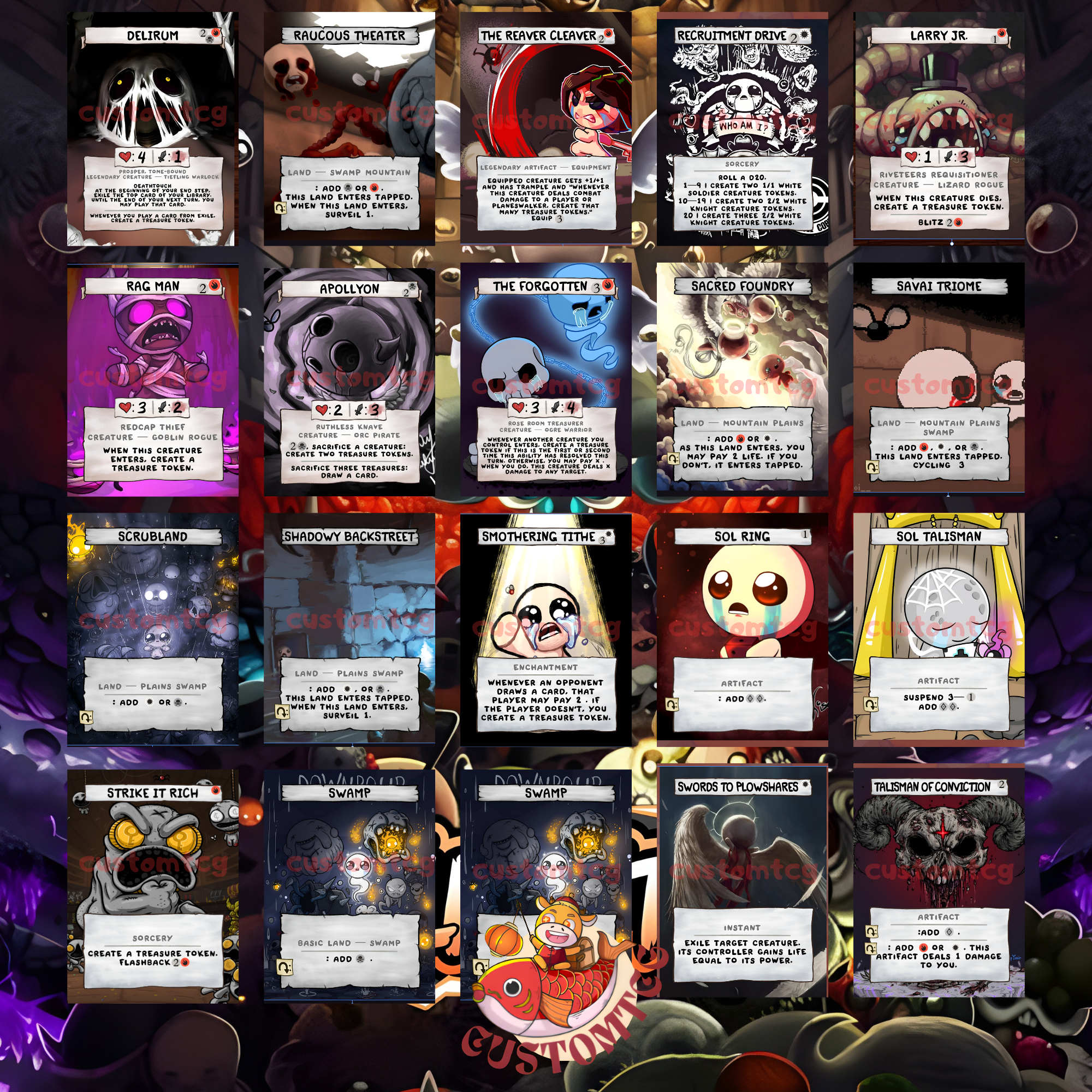 Binding of Isaac Custom Commander Deck — Mr. House | Treasure Tribal | Custom Proxy Deck