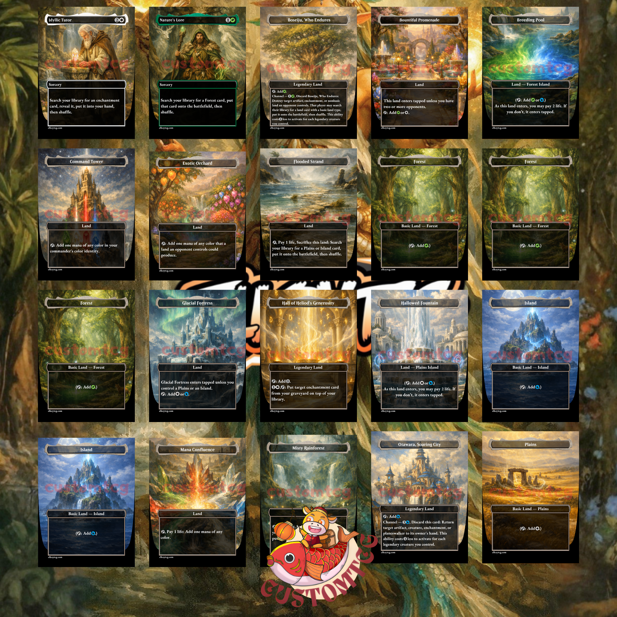 Tuvasa the Sunlit Commander Deck | 100 Custom Cards + Tokens | Fantasy Art | Enchantress Bant White Blue Green Deck