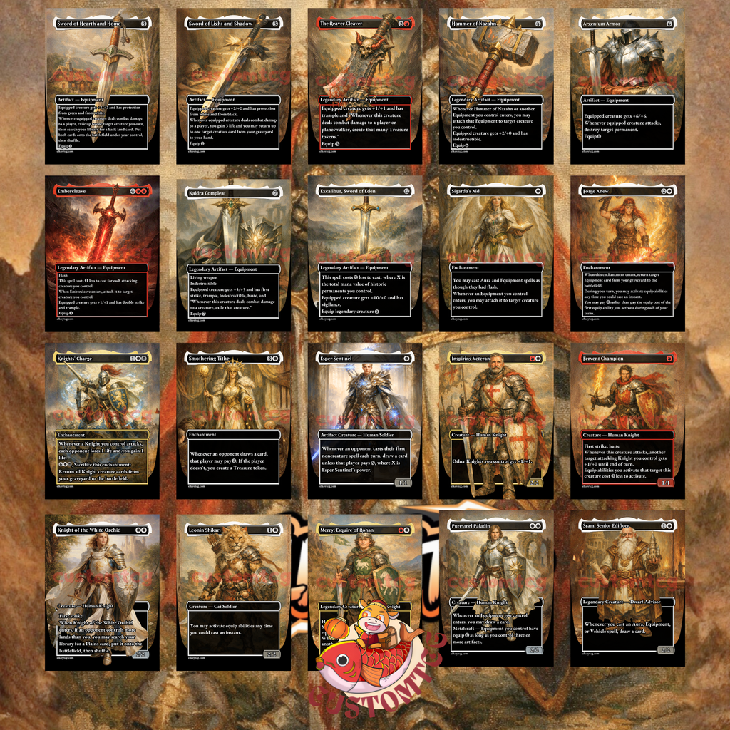 Syr Gwyn, Hero of Ashvale Custom Commander Deck — Knights & Equipment | Mardu | Fantasy Art Proxy Deck
