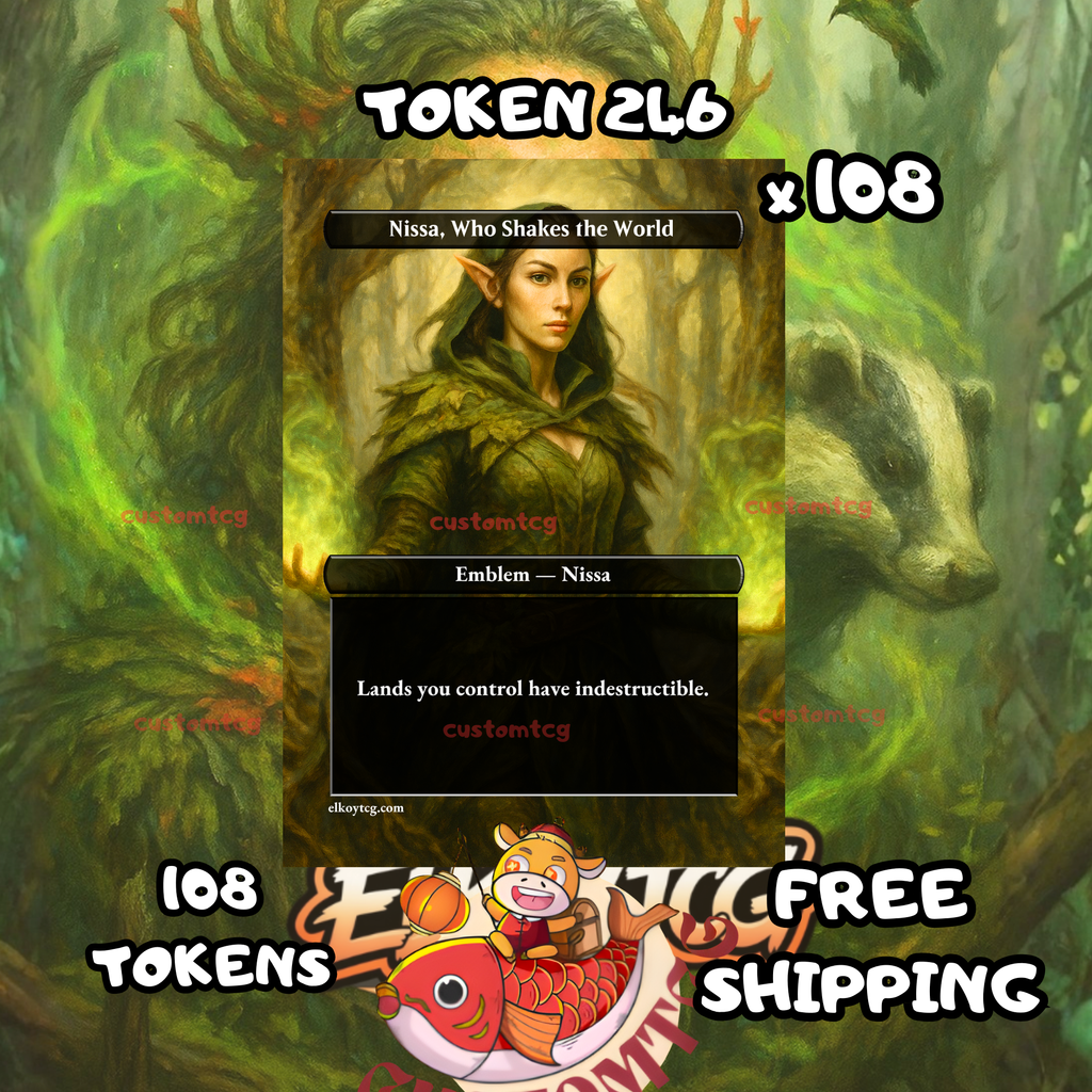 Nissa Who Shakes the World emblem token 108 copies - S246