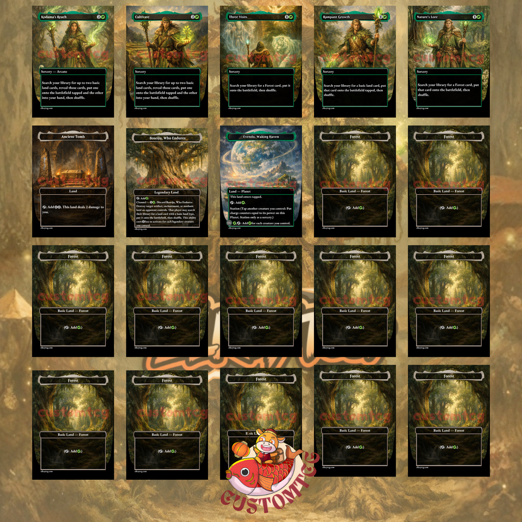 Shroofus Sproutsire Commander Deck – 100 Custom Cards + Tokens | Saproling Tribal | Token Swarm | Fantasy Art | Free Shipping