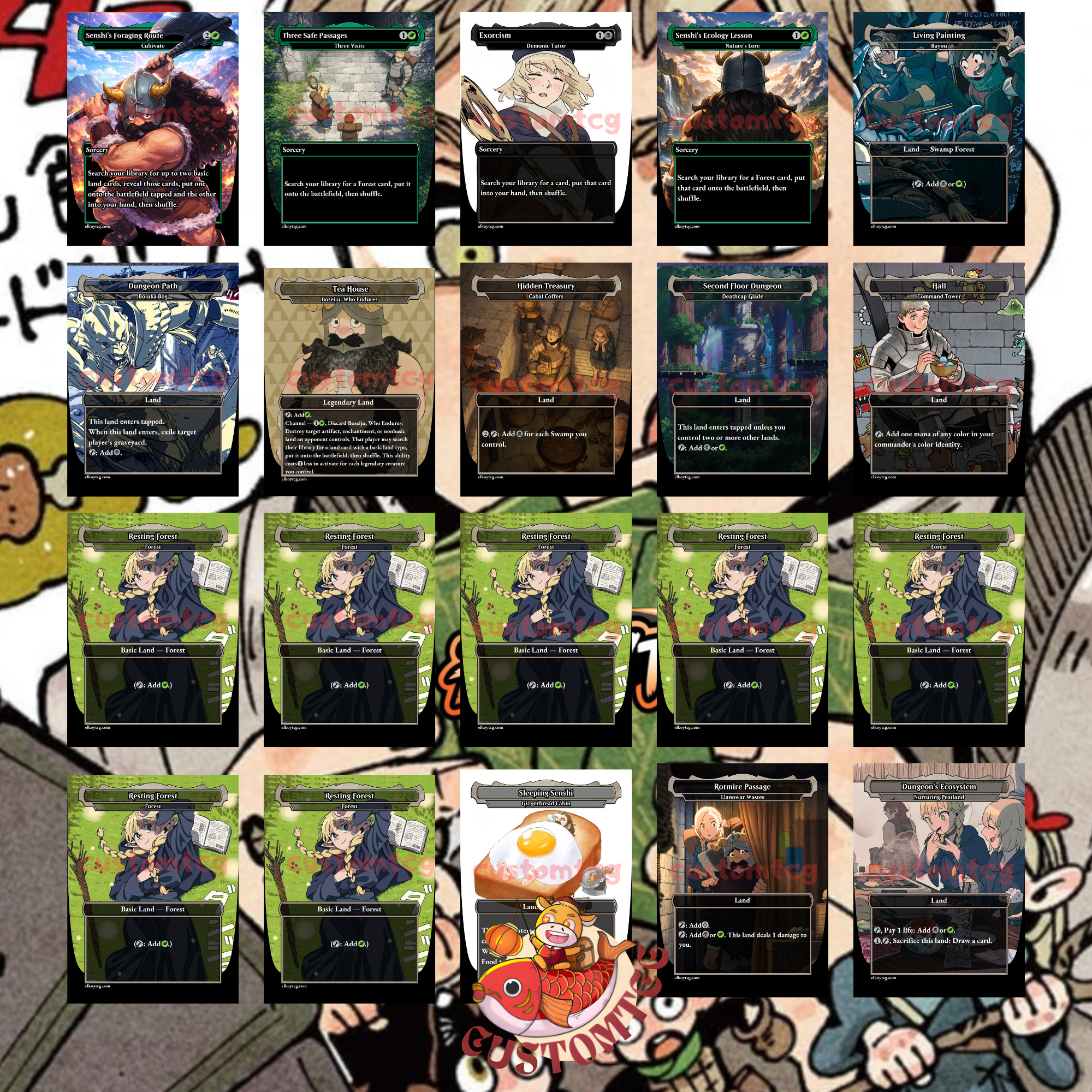 Delicious in Dungeon Custom Commander Deck — Shenshin | Dungeon Feast | Anime Proxy Deck
