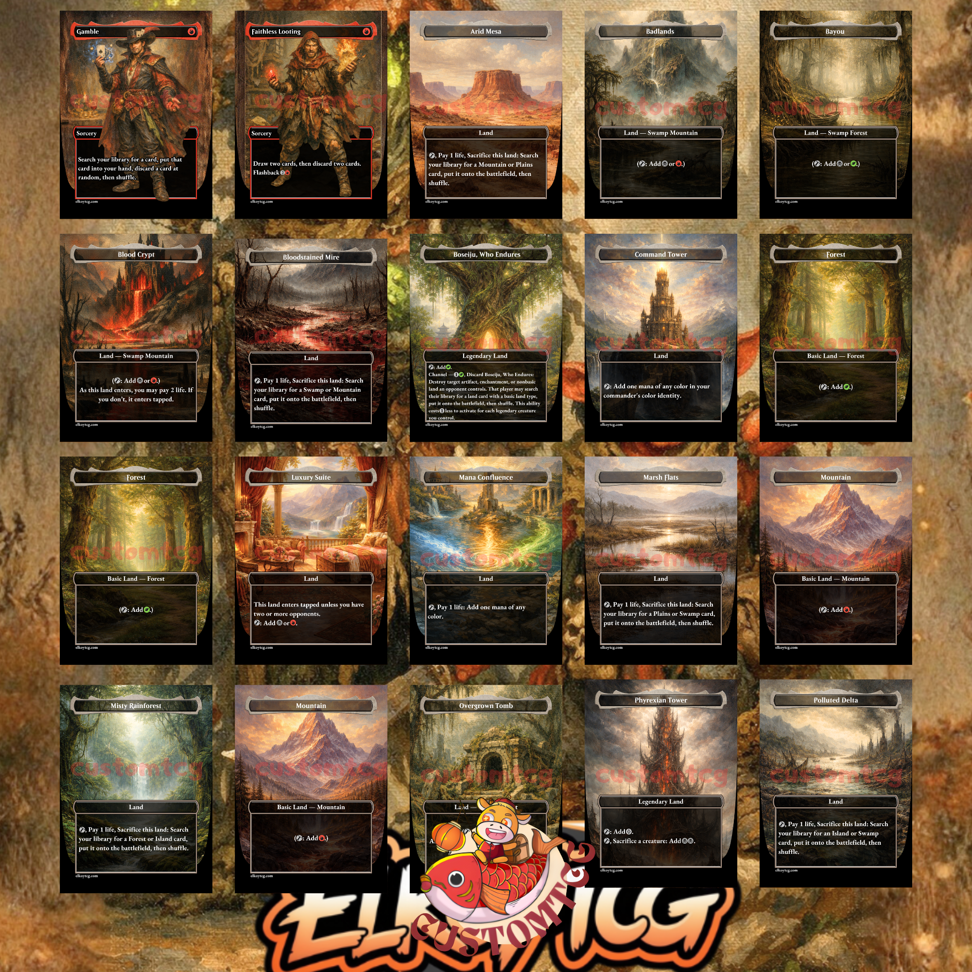 Slimefoot and Squee Custom Commander Deck — Saproling Sacrifice and Reanimation | Jund | Fantasy Art Proxy Deck
