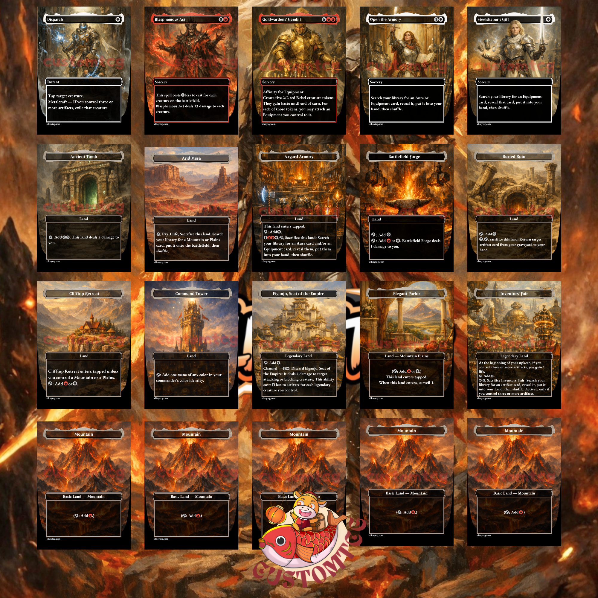 Nahiri Forged in Fury Custom Commander Deck – 100 Cards + Tokens | Equipment Voltron | Fantasy Art | Unique Card Designs