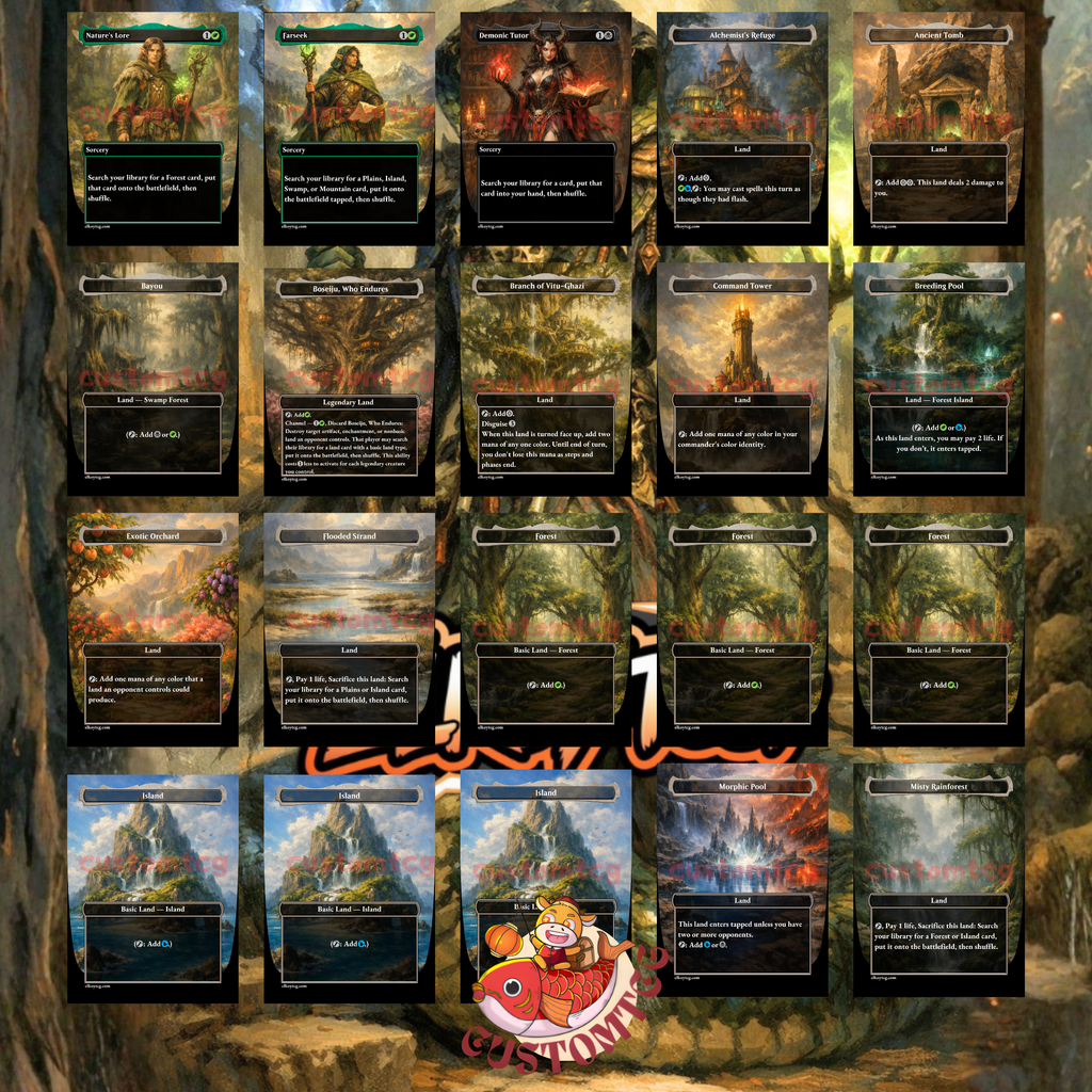 Kadena Slinking Sorcerer Commander Deck | 100 Custom Cards + Tokens | Dark Fantasy Art | Sultai Morph Combo