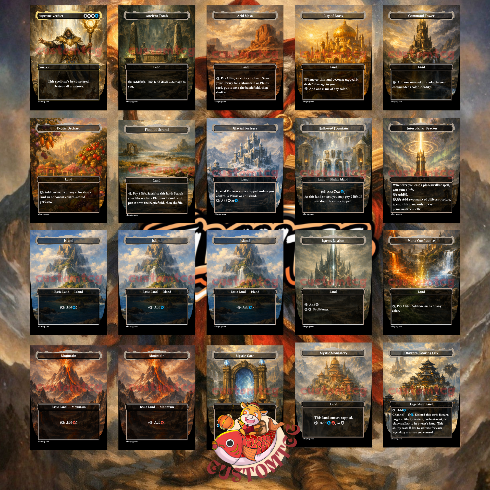Commodore Guff Commander Deck | 100 Custom Cards + Tokens | Fantasy Art | Planeswalker Superfriends Esper White Blue Red Deck