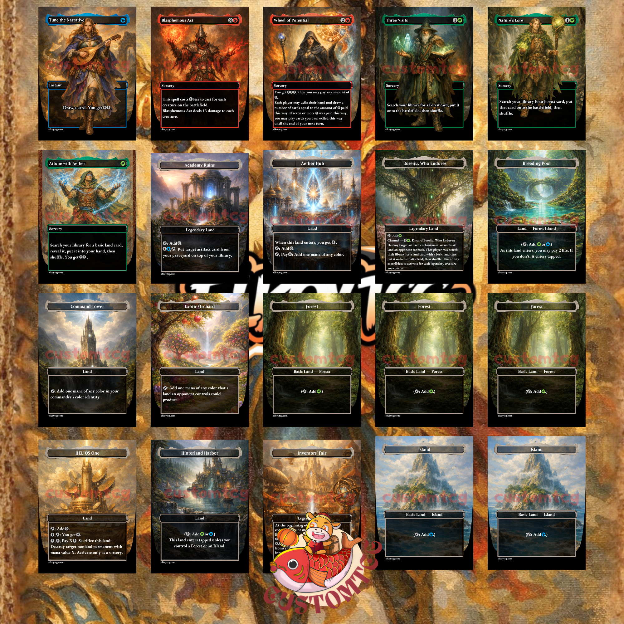 Saheeli, Radiant Creator Custom Commander Deck — Artifact Tokens and Energy | Izzet | Fantasy Art Proxy Deck
