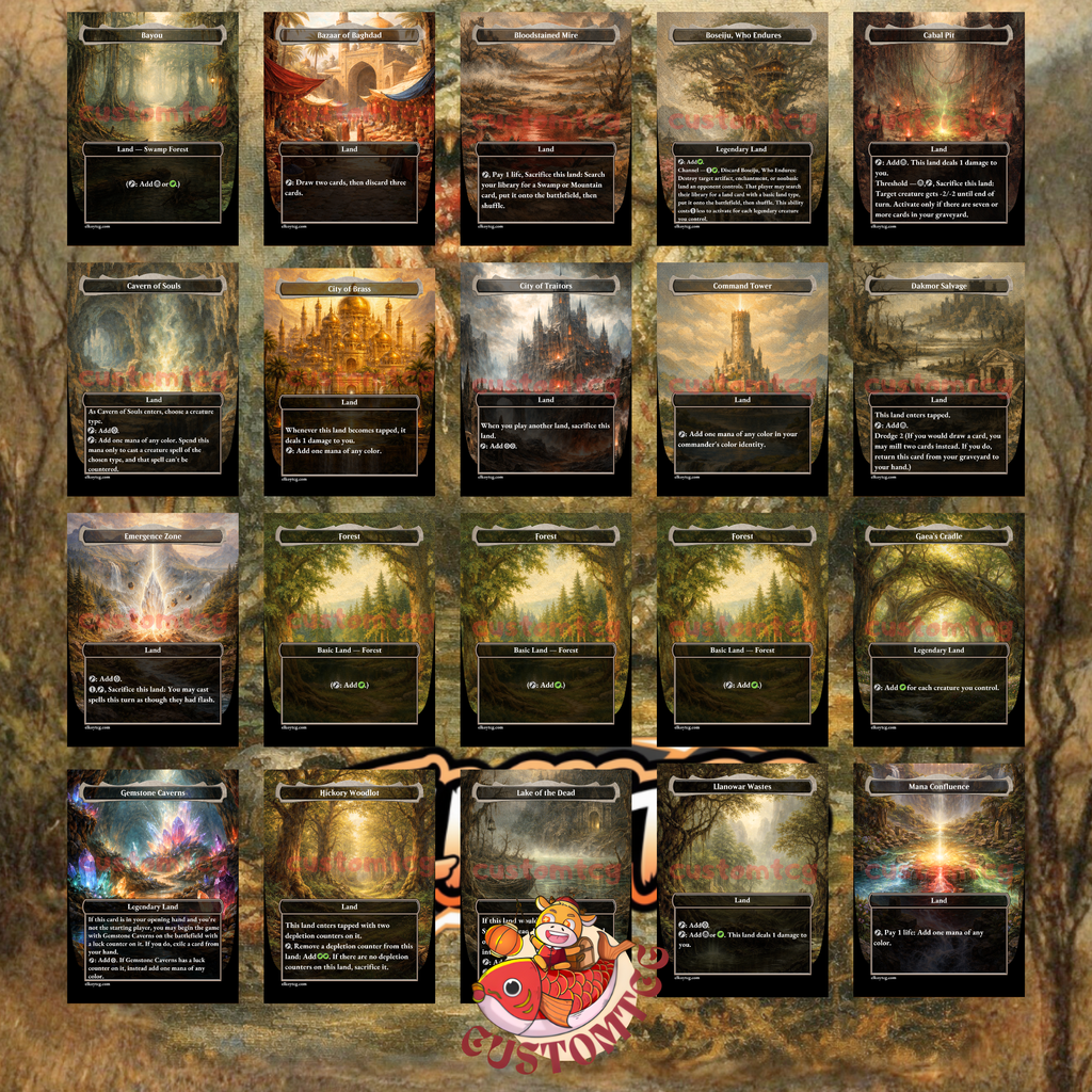 The Gitrog Monster Custom Commander Deck — Lands & Sacrifice | Golgari | Fantasy Art Proxy Deck