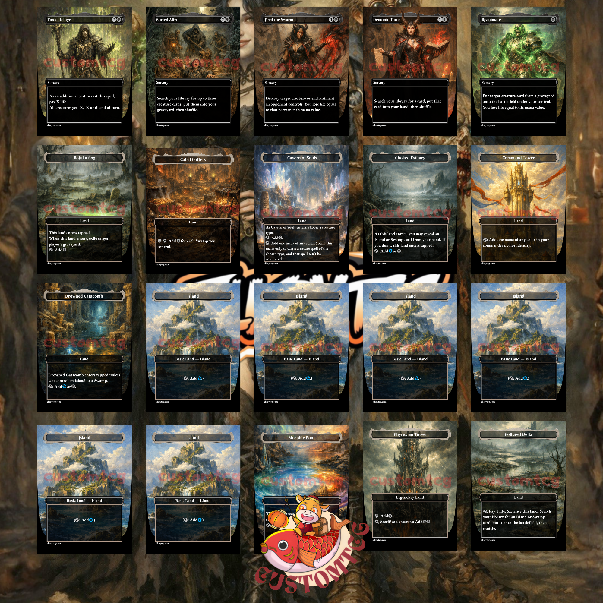Gisa and Geralf Commander Deck – 100 Custom Cards + Tokens | Zombie Tribal | Dark Fantasy Art | Free Shipping