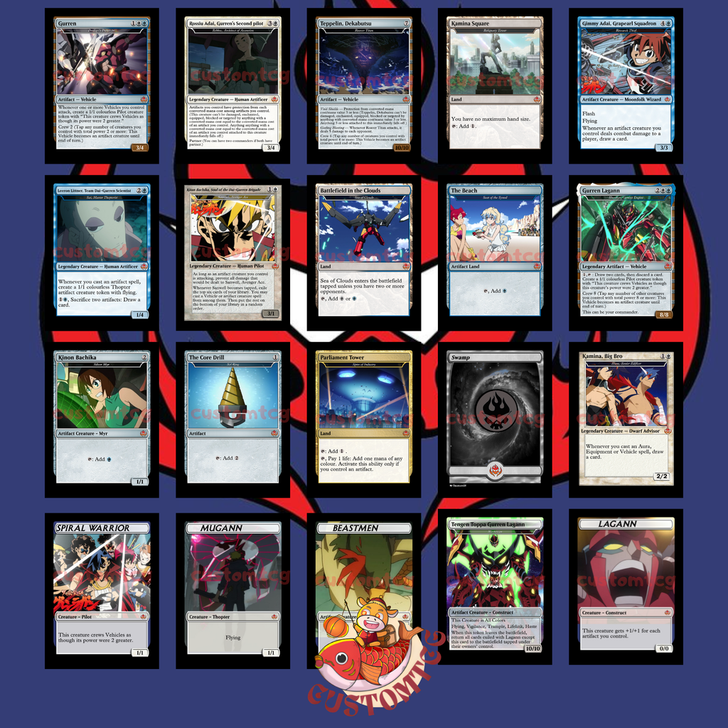 Gurren Lagann Custom Commander Deck — Simon | Dai-Gurren Brigade | Anime Proxy Deck