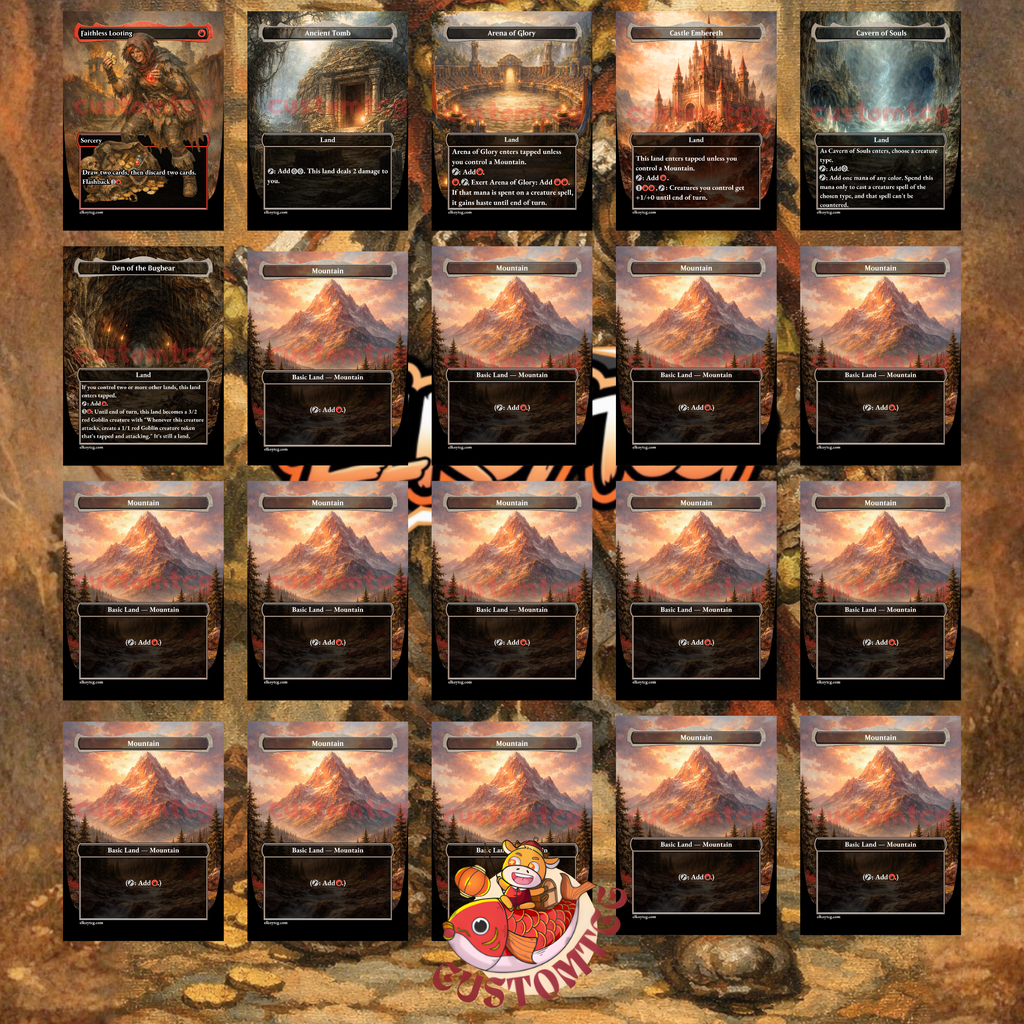 Krenko, Mob Boss V2 Custom Commander Deck — Goblin Tribal | Mono Red | Fantasy Art Proxy Deck