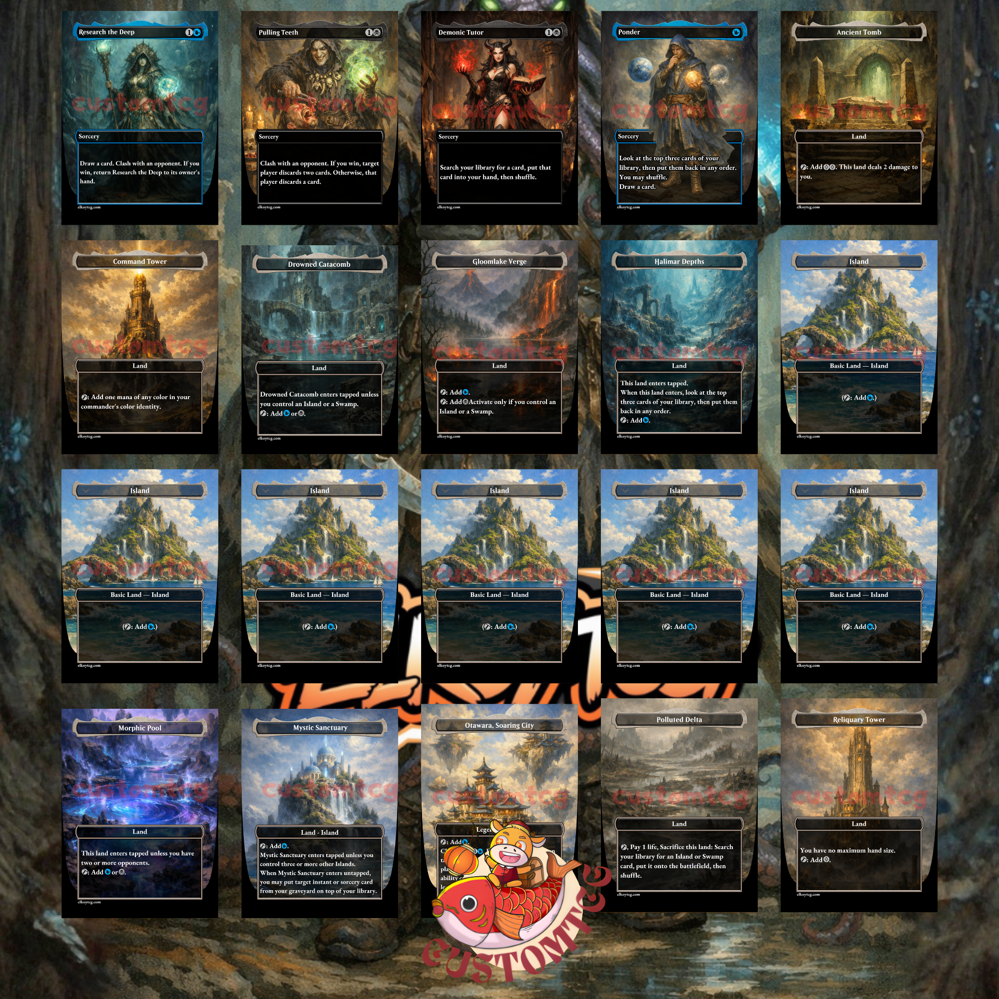 Marvo, Deep Operative Commander Deck – 100 Custom Cards + Tokens | Clash & Copy | Extra Turns | Eldritch Fantasy Art | Free Shipping