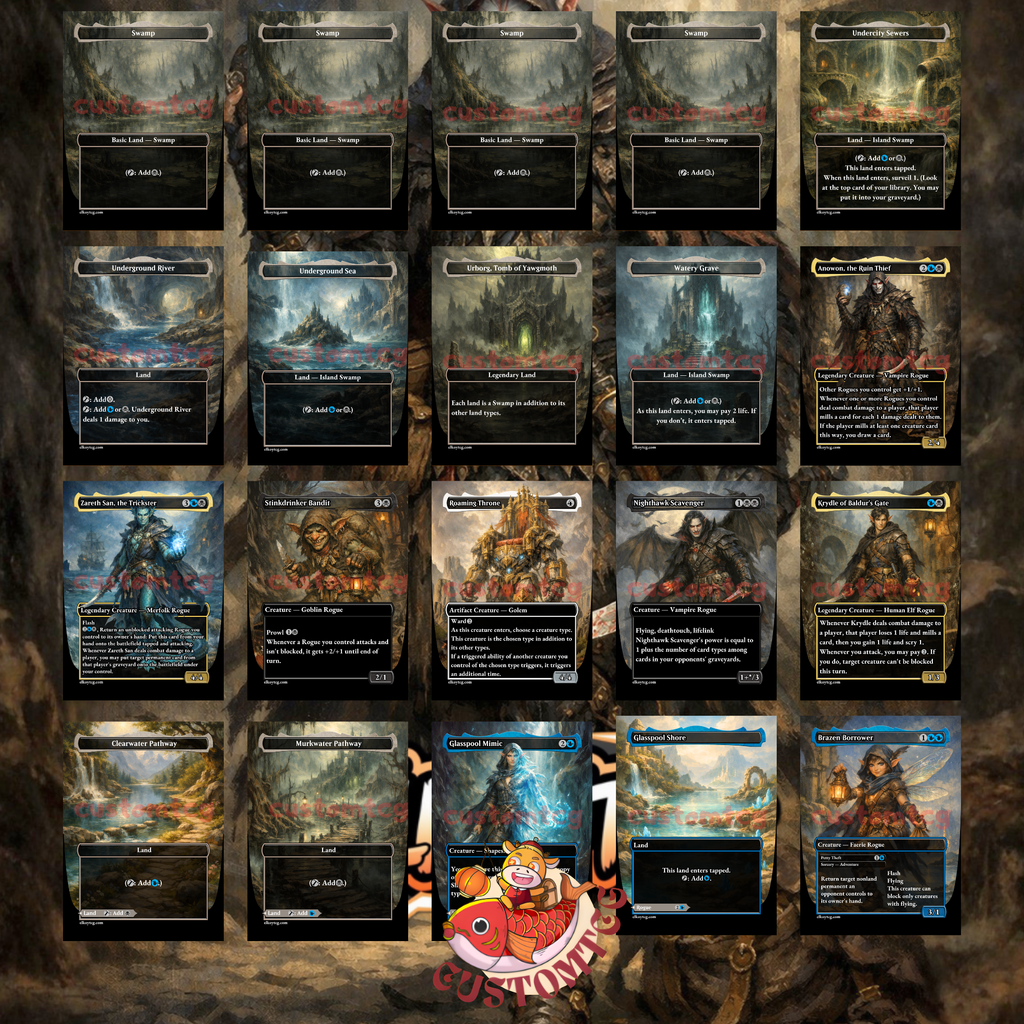 Anowon, the Ruin Thief Commander Deck – 100 Custom Cards + Tokens | Rogue Tribal | Mill & Draw | Fantasy Art | Free Shipping