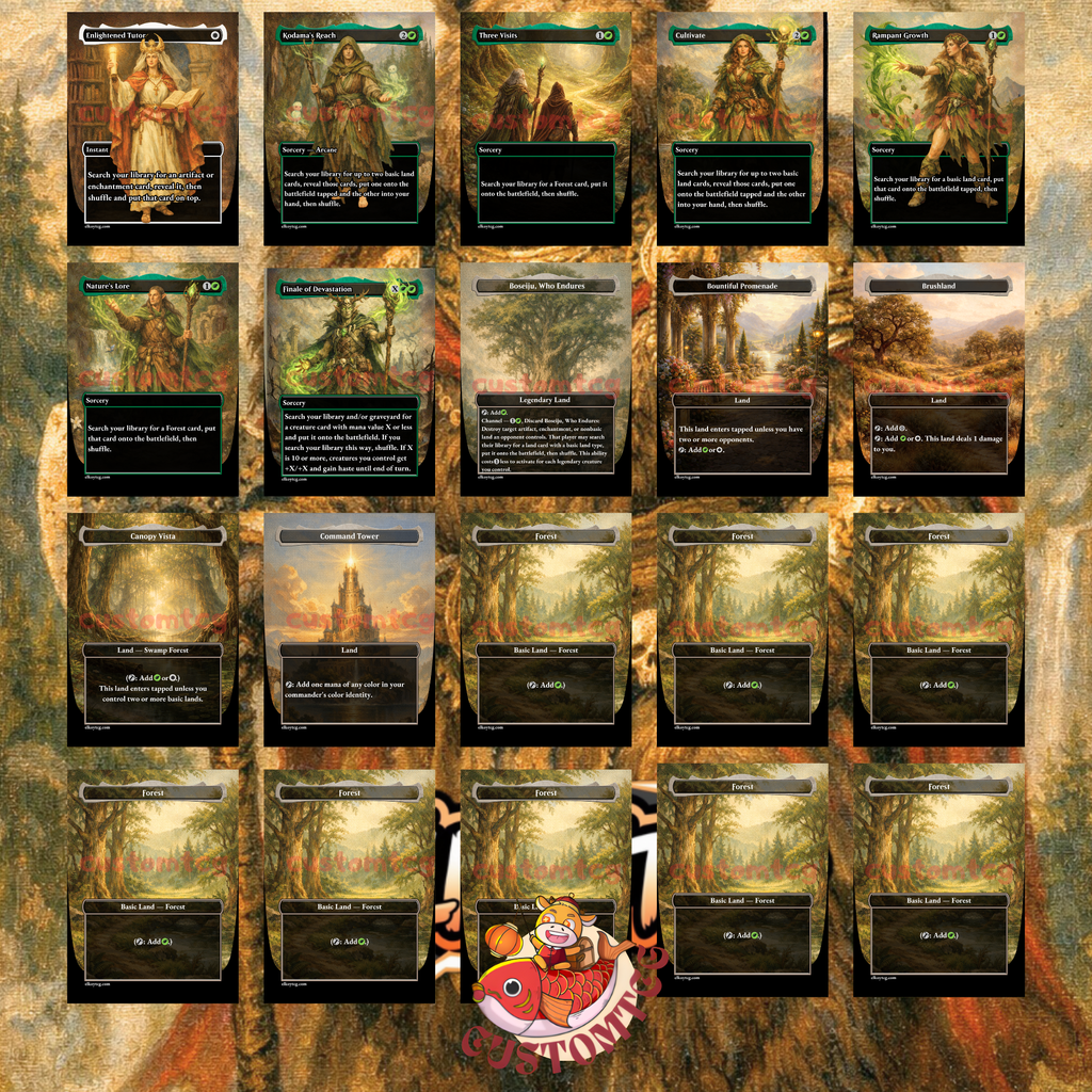 Kudo, King Among Bears Custom Commander Deck — Bear Tribal | Naya | Fantasy Art Proxy Deck