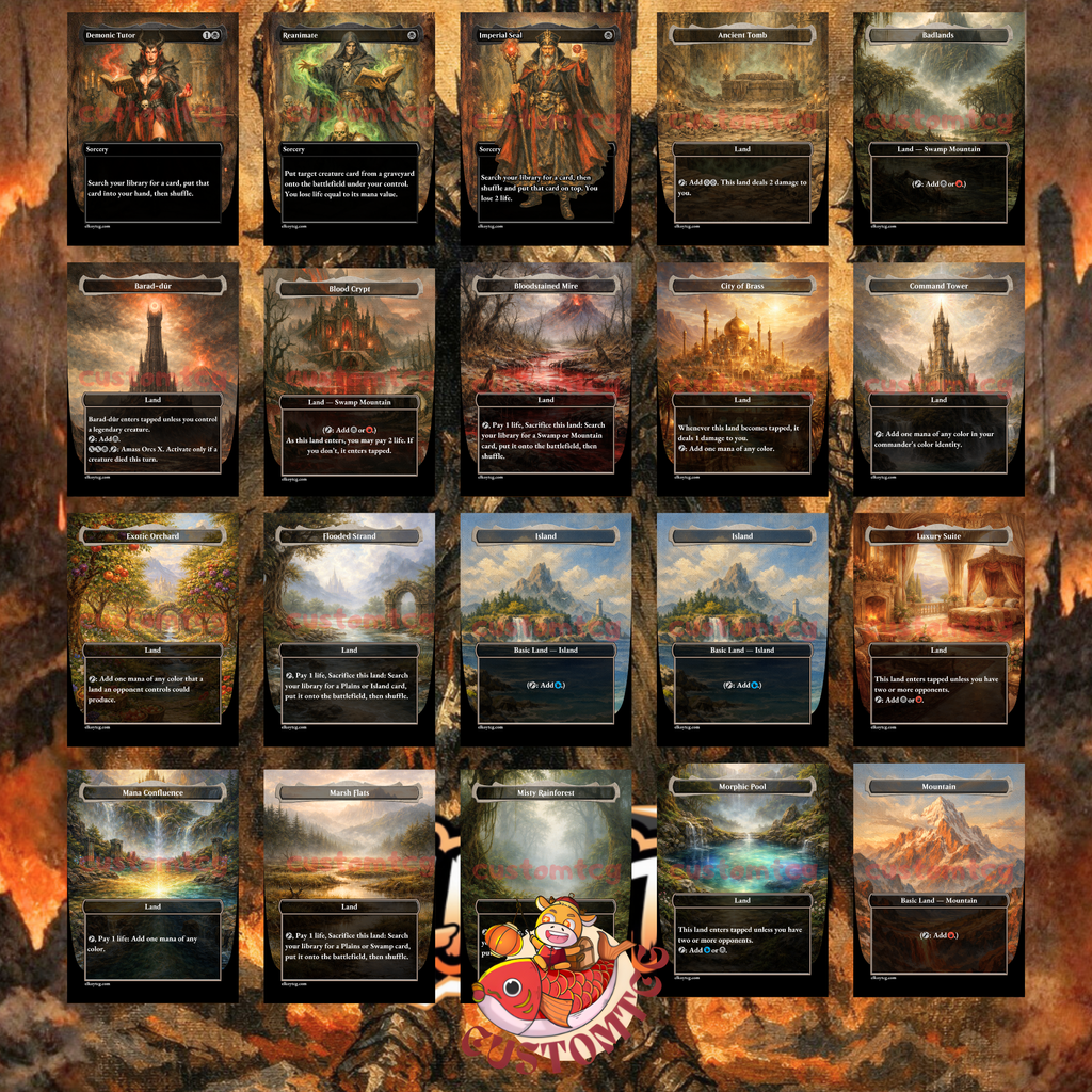Sauron, the Dark Lord Custom Commander Deck — Amass Orcs and Ring Temptation | Grixis | Fantasy Art Proxy Deck