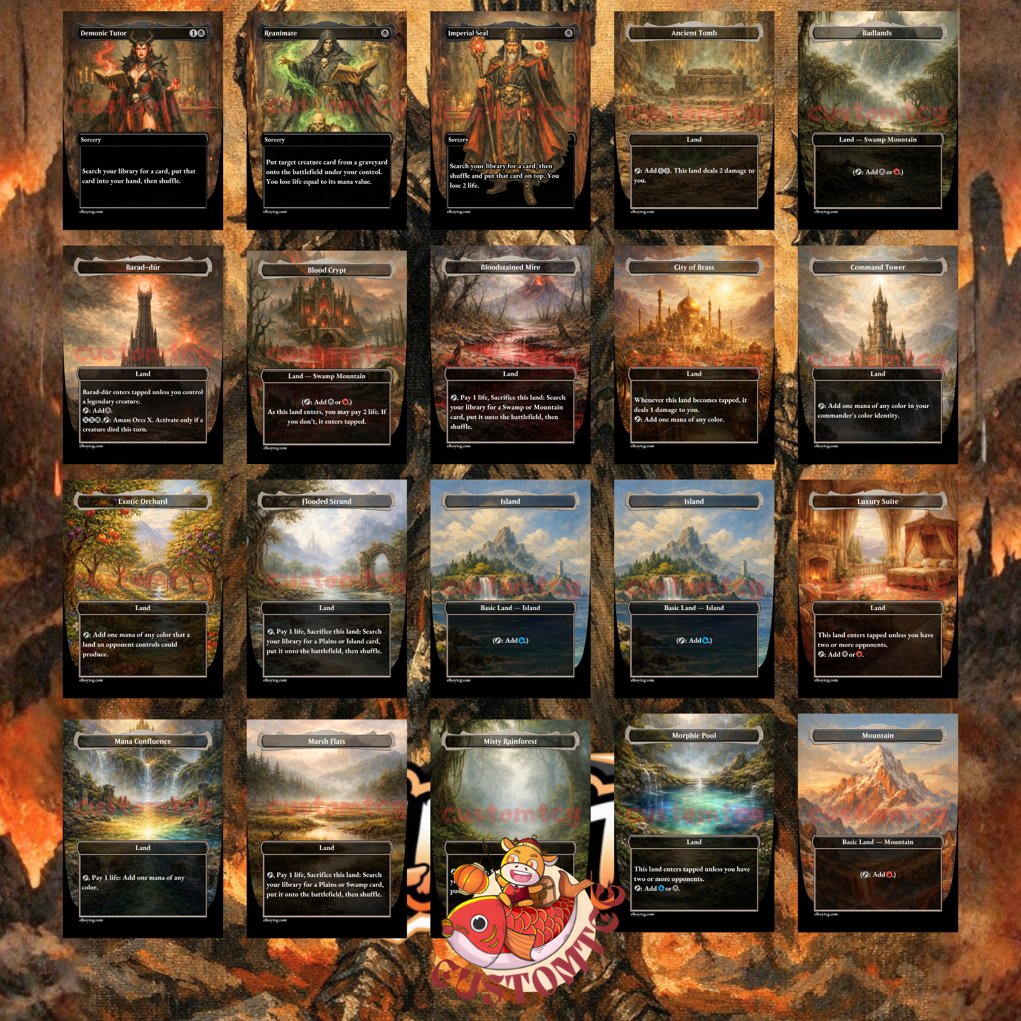 Sauron, the Dark Lord Custom Commander Deck — Amass Orcs and Ring Temptation | Grixis | Fantasy Art Proxy Deck
