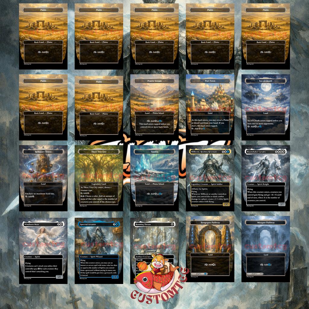 Millicent Restless Revenant Commander Deck | 100 Custom Cards + Tokens | Fantasy Art | Spirit Tribal Azorius White Blue Deck