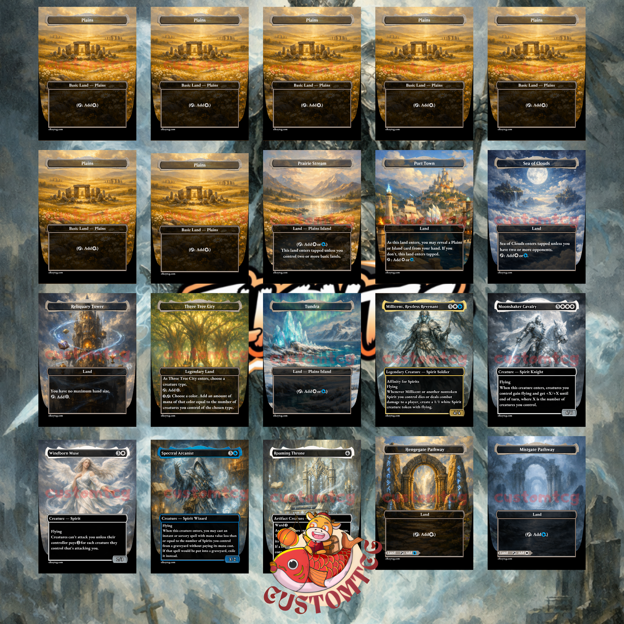 Millicent Restless Revenant Commander Deck | 100 Custom Cards + Tokens | Fantasy Art | Spirit Tribal Azorius White Blue Deck