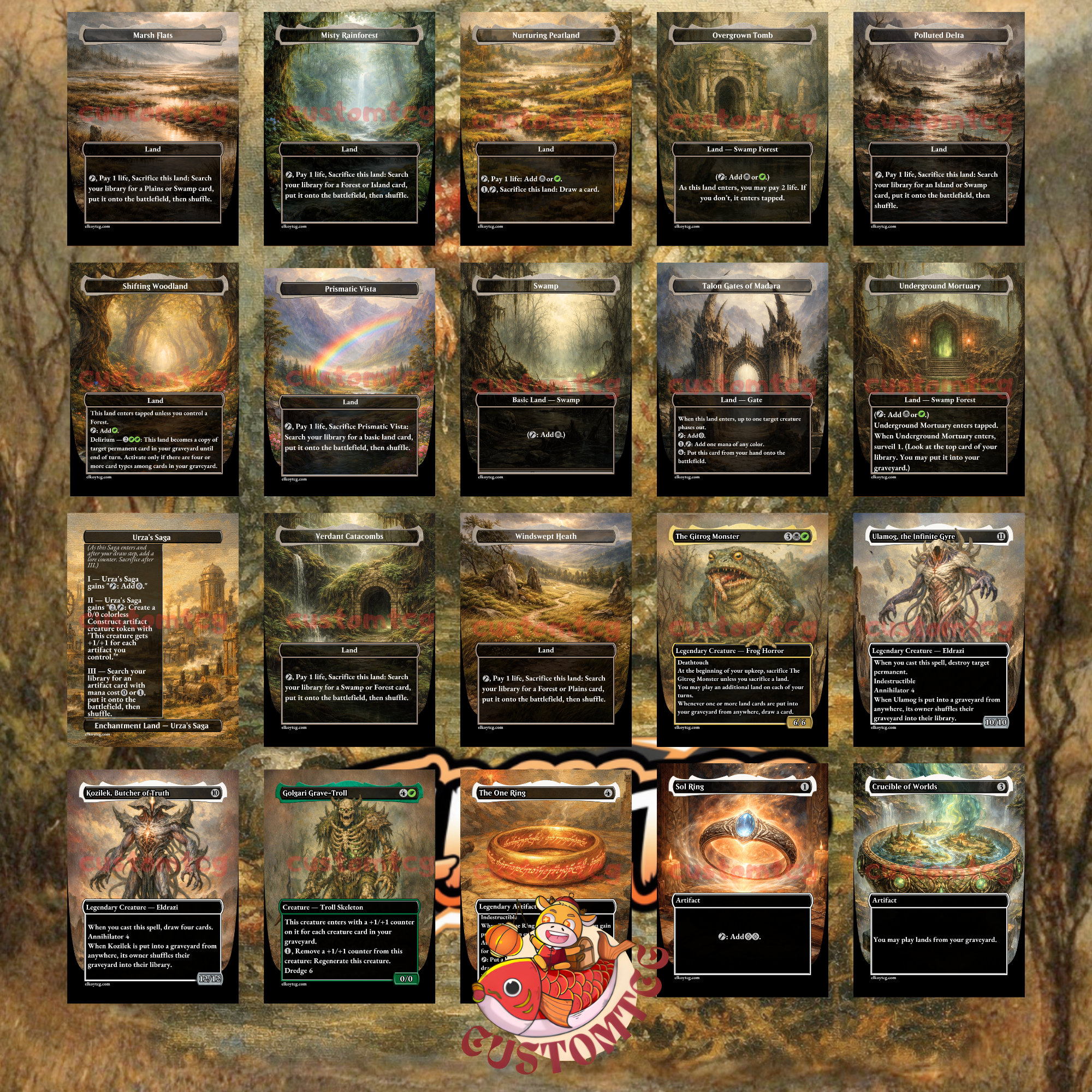 The Gitrog Monster Custom Commander Deck — Lands & Sacrifice | Golgari | Fantasy Art Proxy Deck