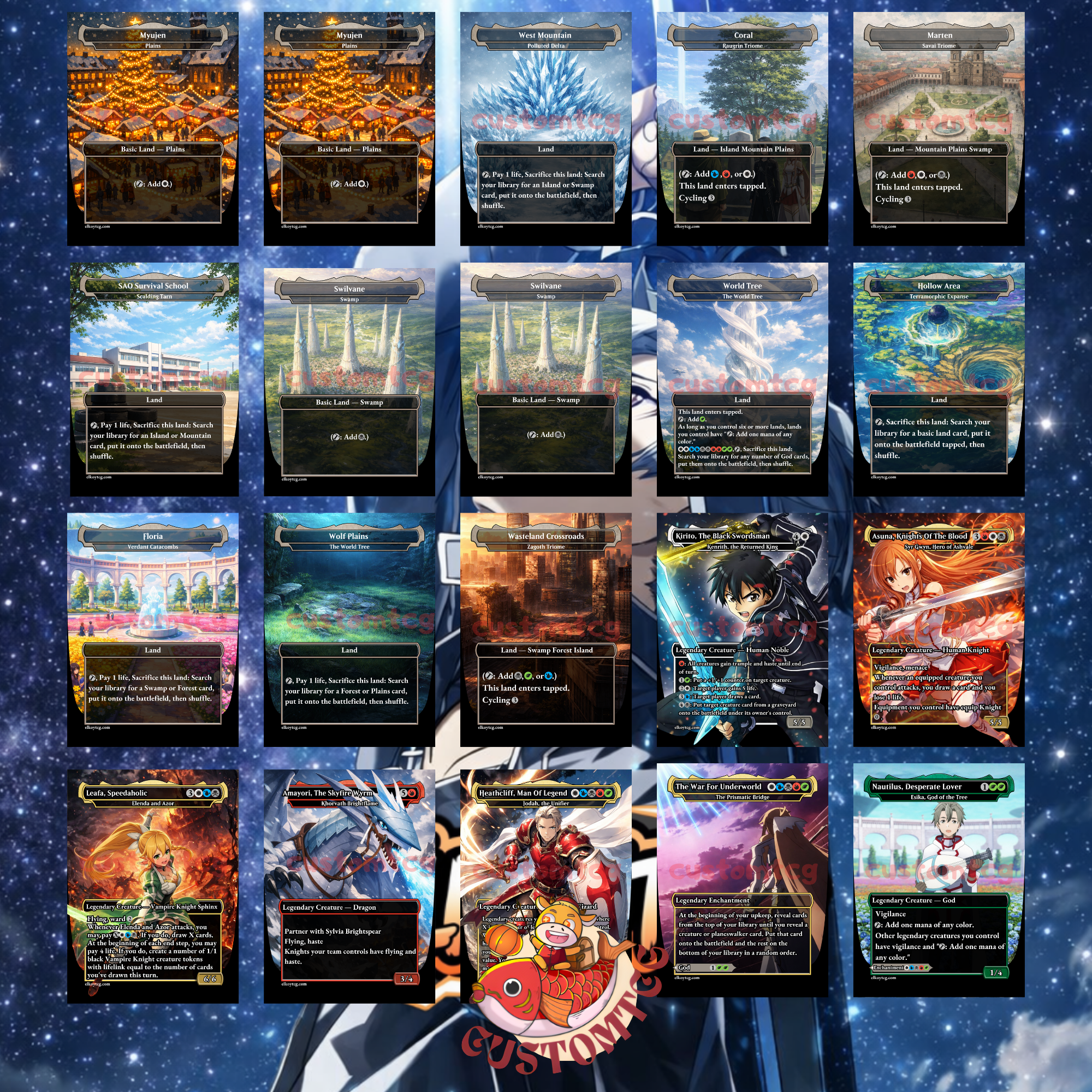 Sword Art Online Custom Commander Deck — Kirito & Asuna | Knights of the Blood | Anime Proxy Deck