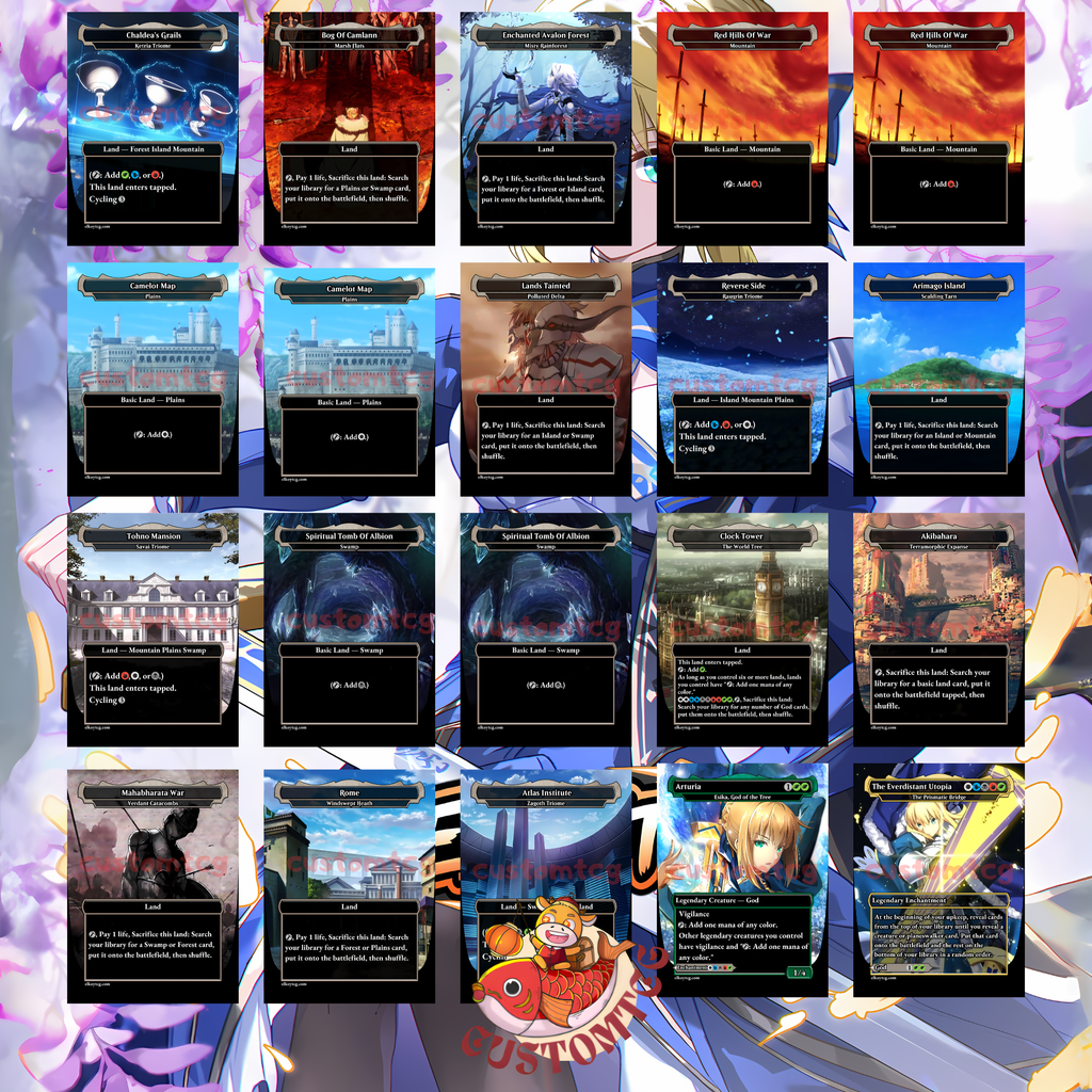 Fate Custom Commander Deck — Artoria Pendragon | Round Table Knights | Anime Proxy Deck