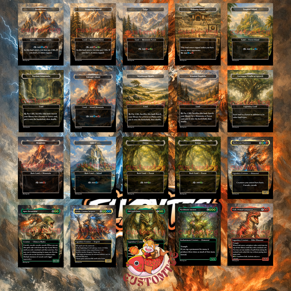 Maelstrom Wanderer Commander Deck | 100 Custom Cards + Tokens | Epic Fantasy Art | Temur Cascade Combo
