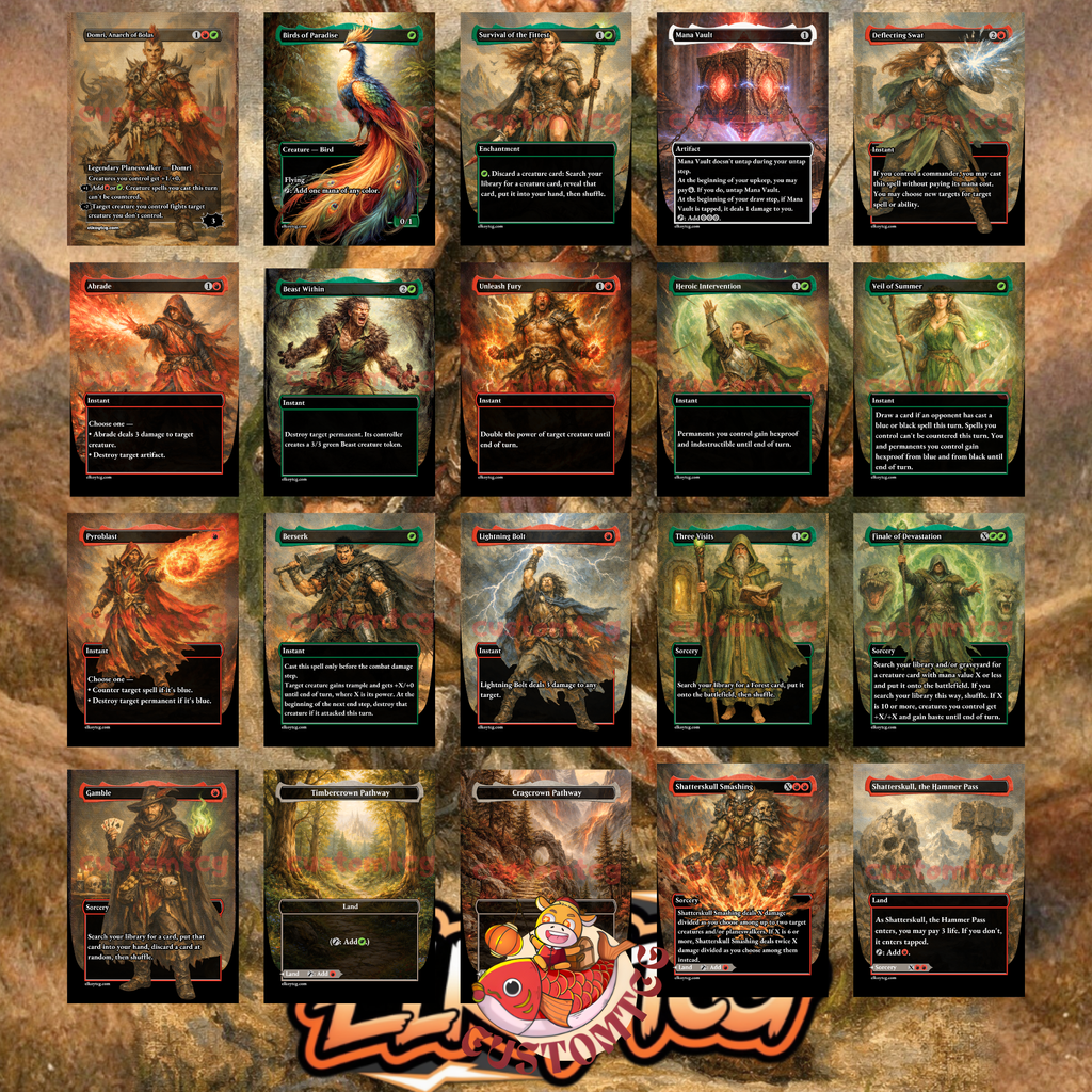 Minsc and Boo, Timeless Heroes Custom Commander Deck — Big Creatures and Ramp | Gruul | Fantasy Art Proxy Deck