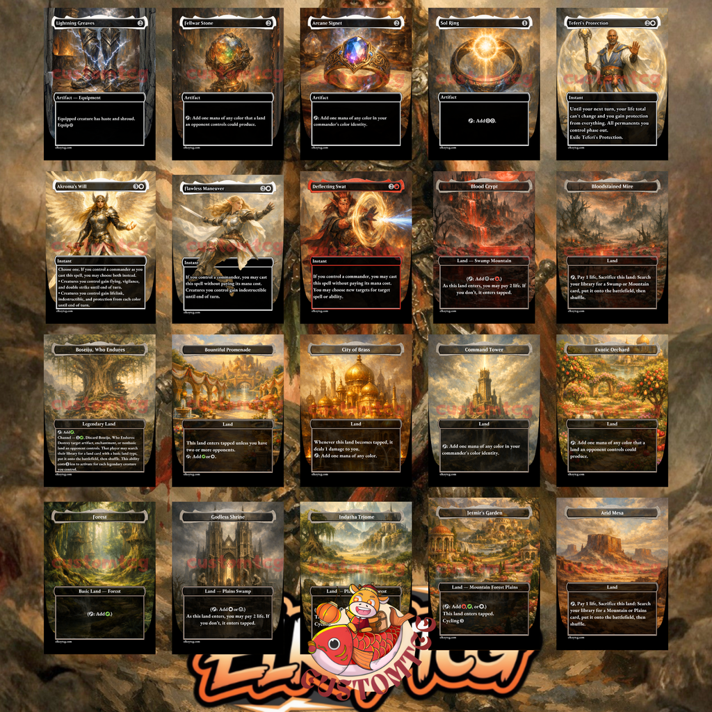 Saskia the Unyielding Custom Commander Deck – 100 Cards + Tokens | 4-Color Warriors | Fantasy Art | Unique Card Designs