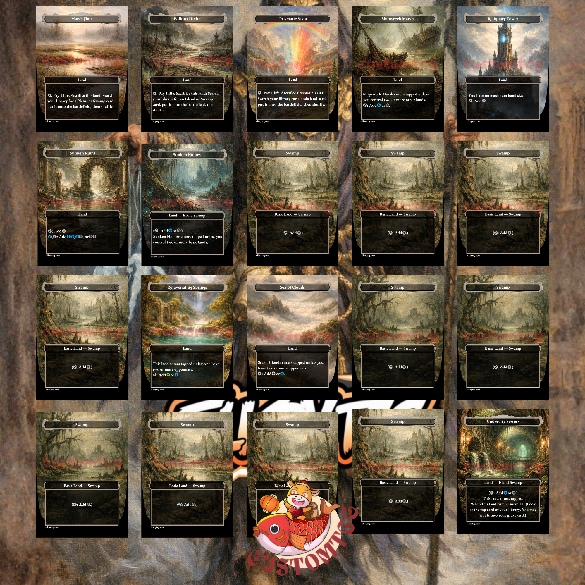 Phenax, God of Deception Custom Commander Deck — Mill and Control | Dimir | Fantasy Art Proxy Deck