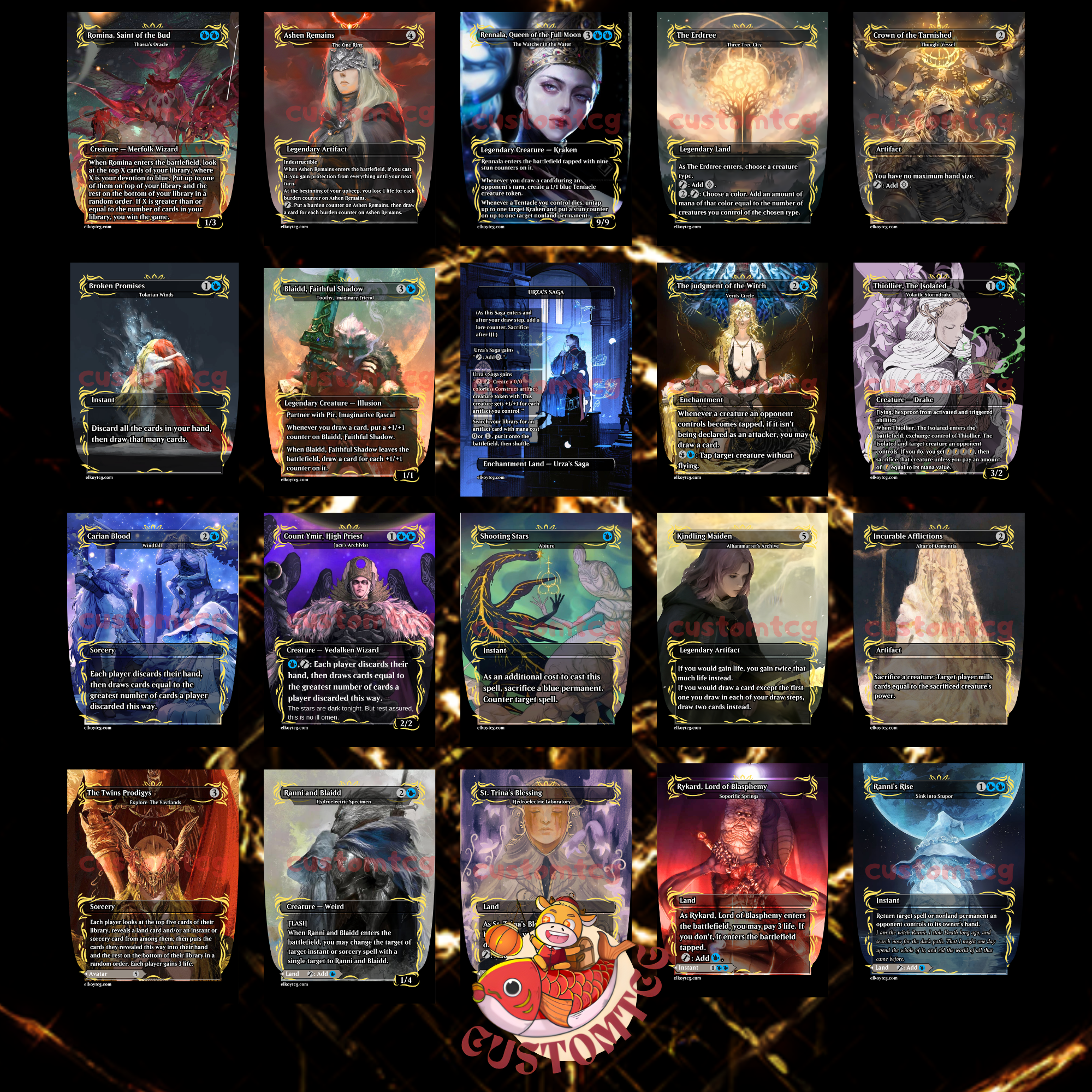 Ranni Custom Commander Deck — Remastered Edition | Moonlit Magic | Fantasy Art Proxy Deck