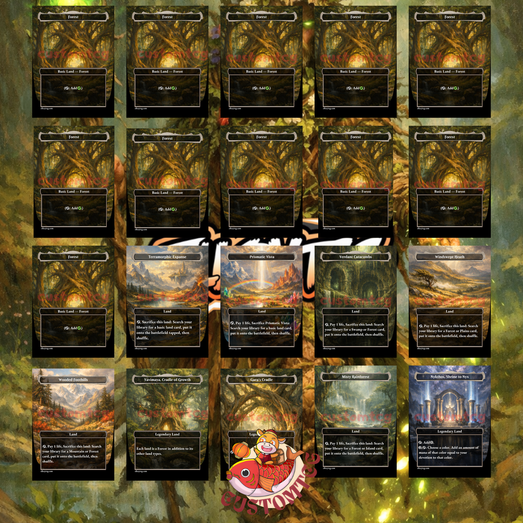 Bristly Bill Spine Sower Commander Deck | 100 Custom Cards + Tokens | Fantasy Forest Art | +1/+1 Counter Landfall Green Deck