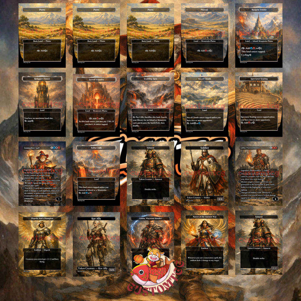Commodore Guff Commander Deck | 100 Custom Cards + Tokens | Fantasy Art | Planeswalker Superfriends Esper White Blue Red Deck
