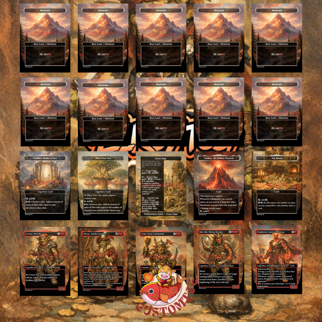 Krenko, Mob Boss V2 Custom Commander Deck — Goblin Tribal | Mono Red | Fantasy Art Proxy Deck