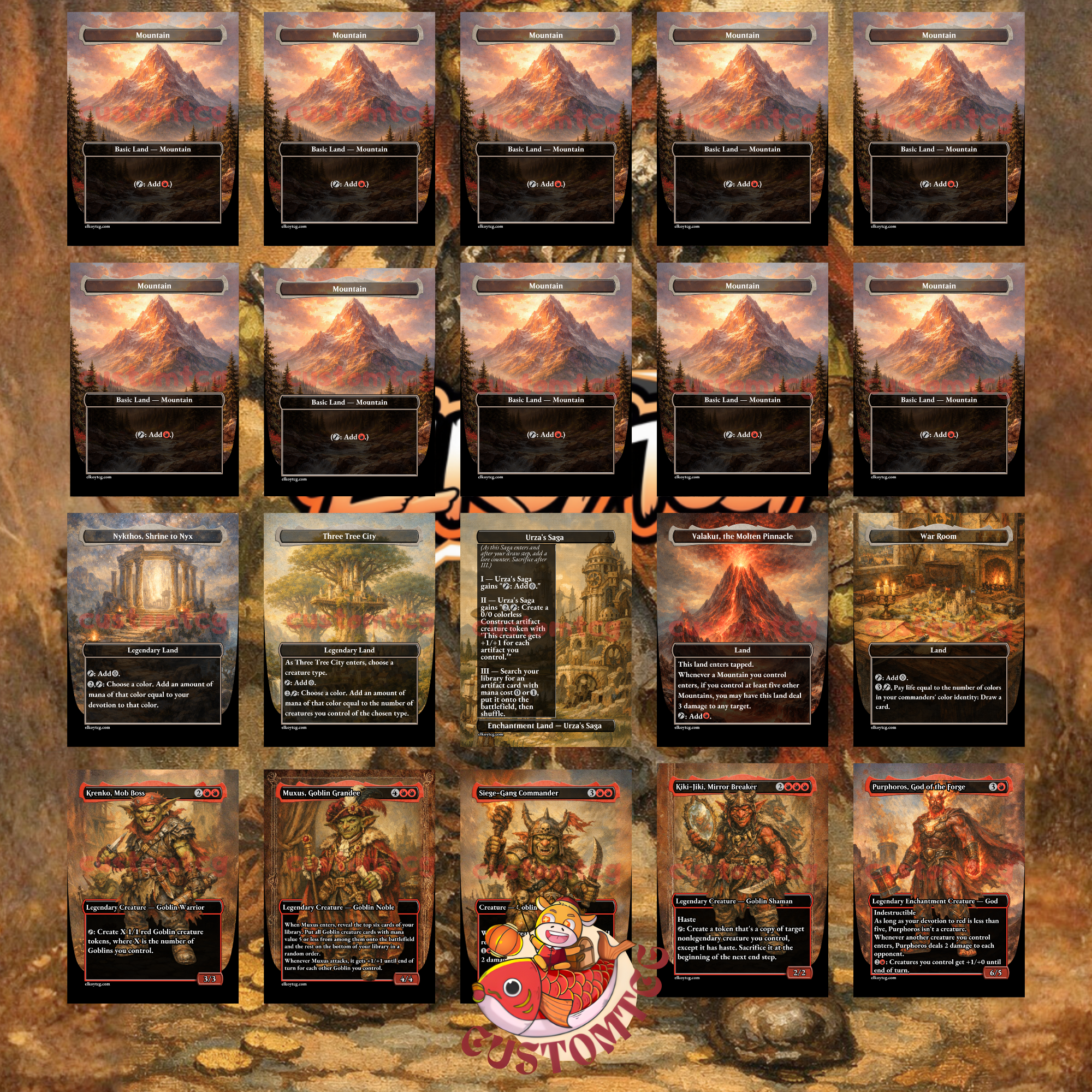 Krenko, Mob Boss V2 Custom Commander Deck — Goblin Tribal | Mono Red | Fantasy Art Proxy Deck