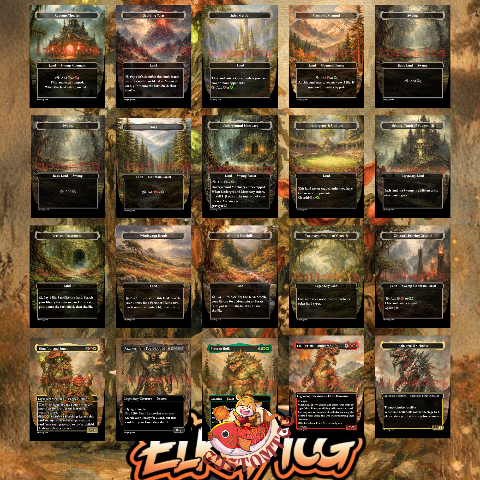 Slimefoot and Squee Custom Commander Deck — Saproling Sacrifice and Reanimation | Jund | Fantasy Art Proxy Deck