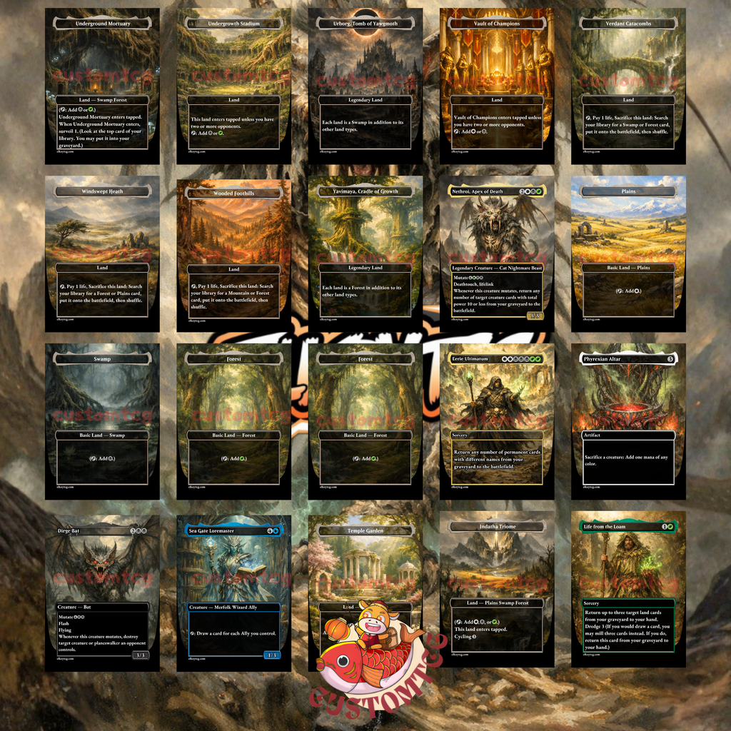 Nethroi Apex of Death Commander Deck | 100 Custom Cards + Tokens | Fantasy Art | Mutate Graveyard Abzan White Black Green Deck