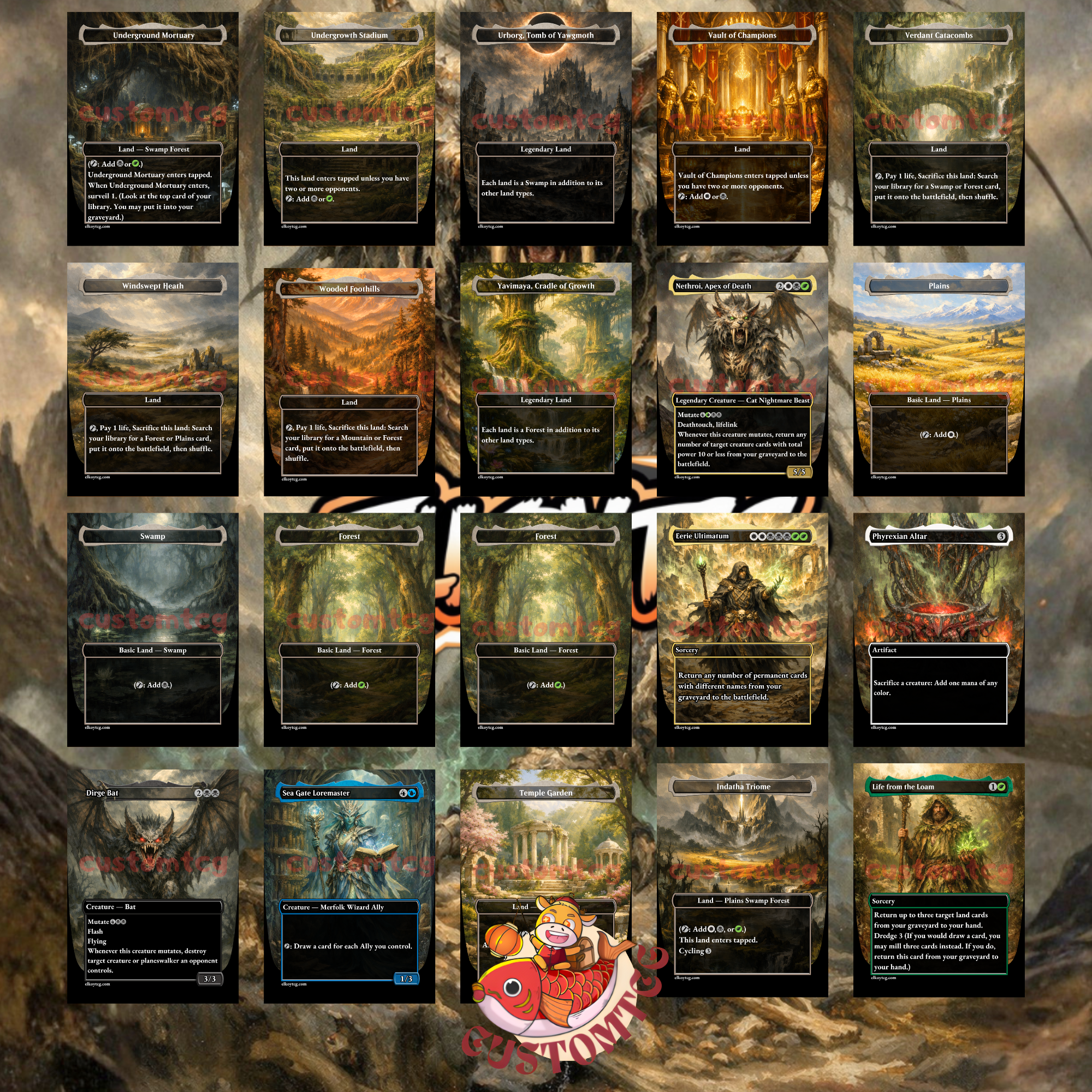 Nethroi Apex of Death Commander Deck | 100 Custom Cards + Tokens | Fantasy Art | Mutate Graveyard Abzan White Black Green Deck