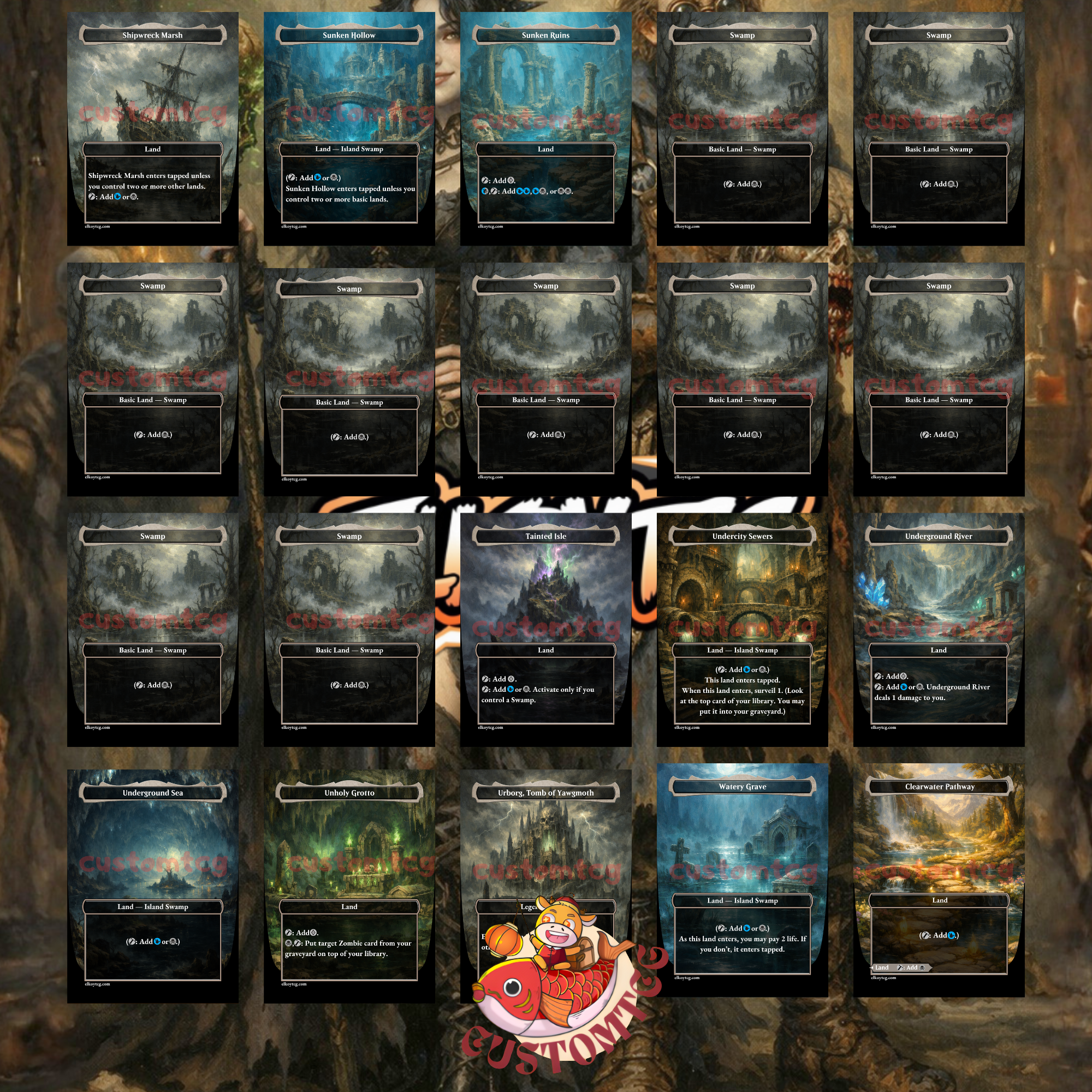Gisa and Geralf Commander Deck – 100 Custom Cards + Tokens | Zombie Tribal | Dark Fantasy Art | Free Shipping