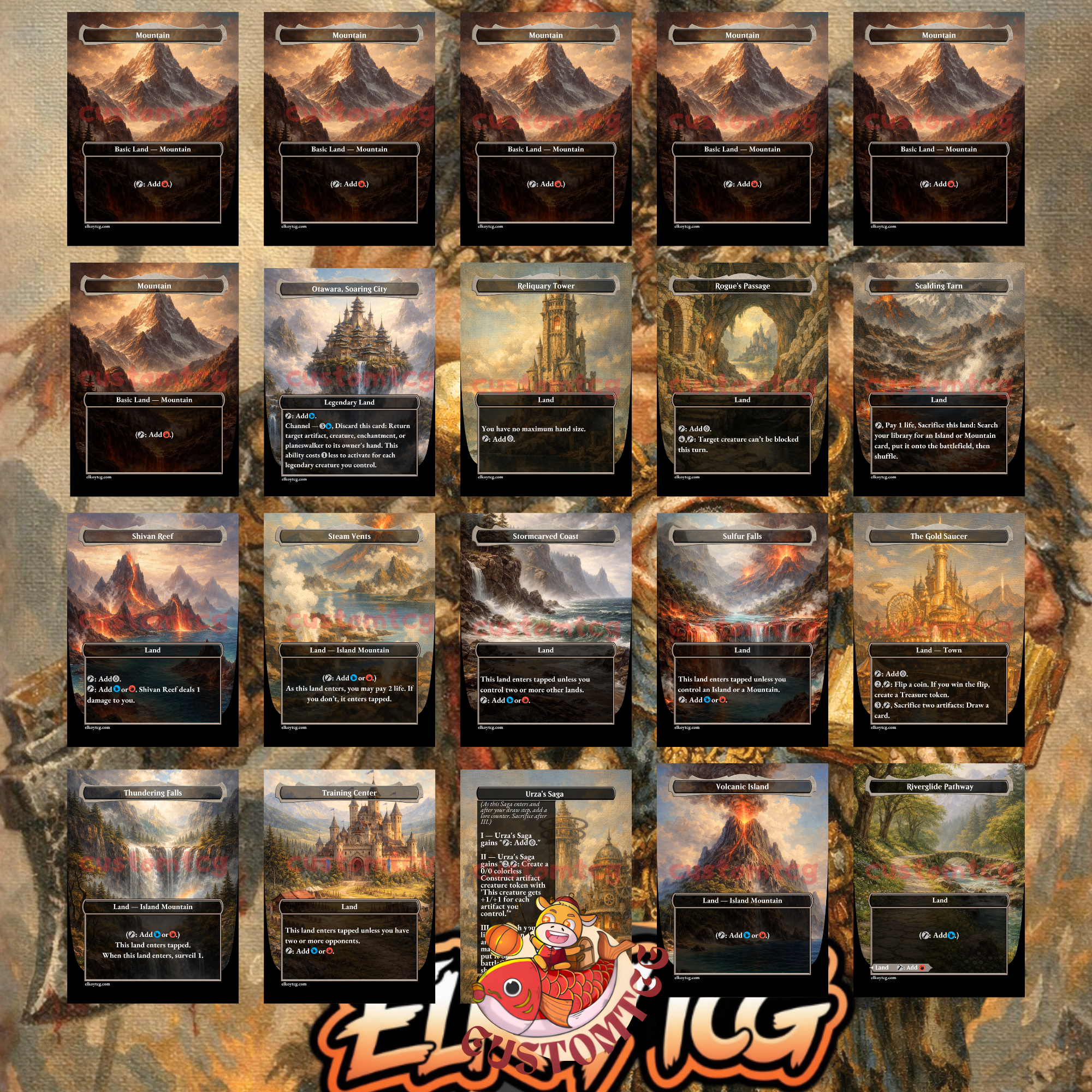 Okaun & Zndrsplt Custom Commander Deck — Coin Flip Chaos | Izzet | Fantasy Art Proxy Deck