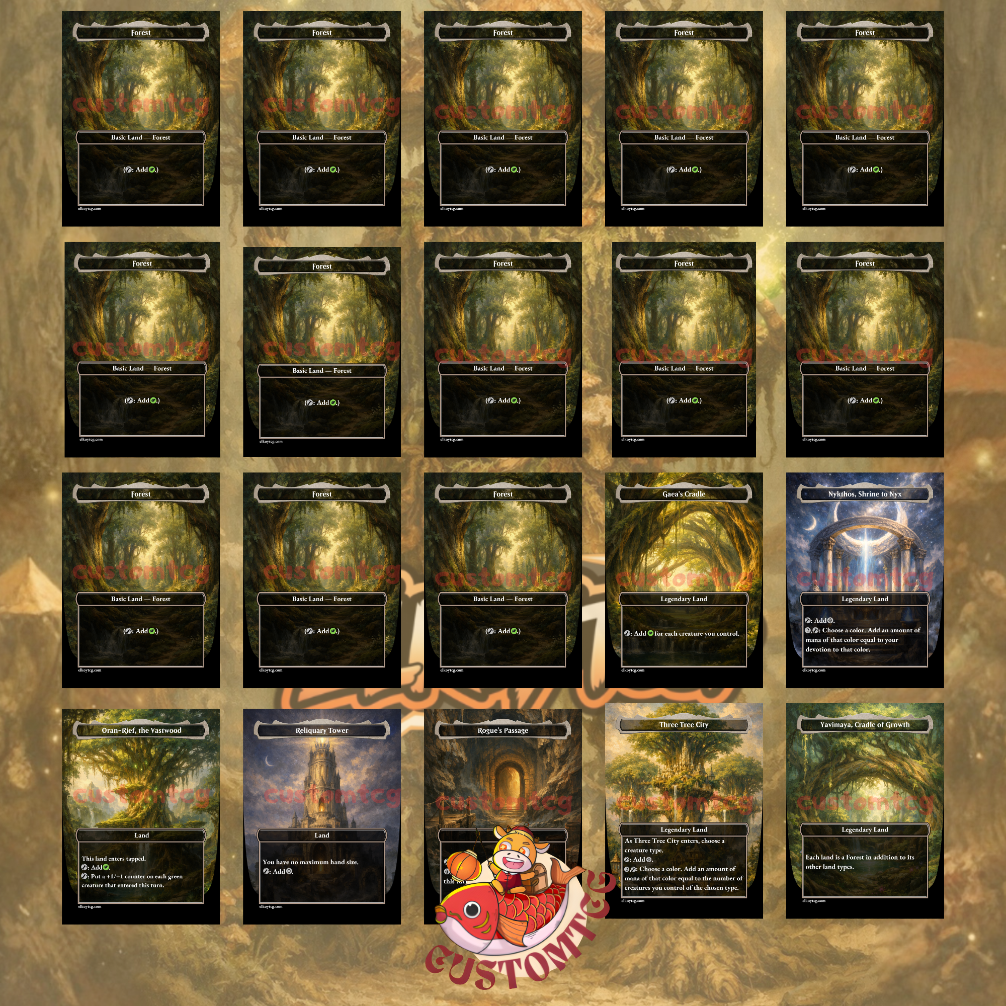 Shroofus Sproutsire Commander Deck – 100 Custom Cards + Tokens | Saproling Tribal | Token Swarm | Fantasy Art | Free Shipping