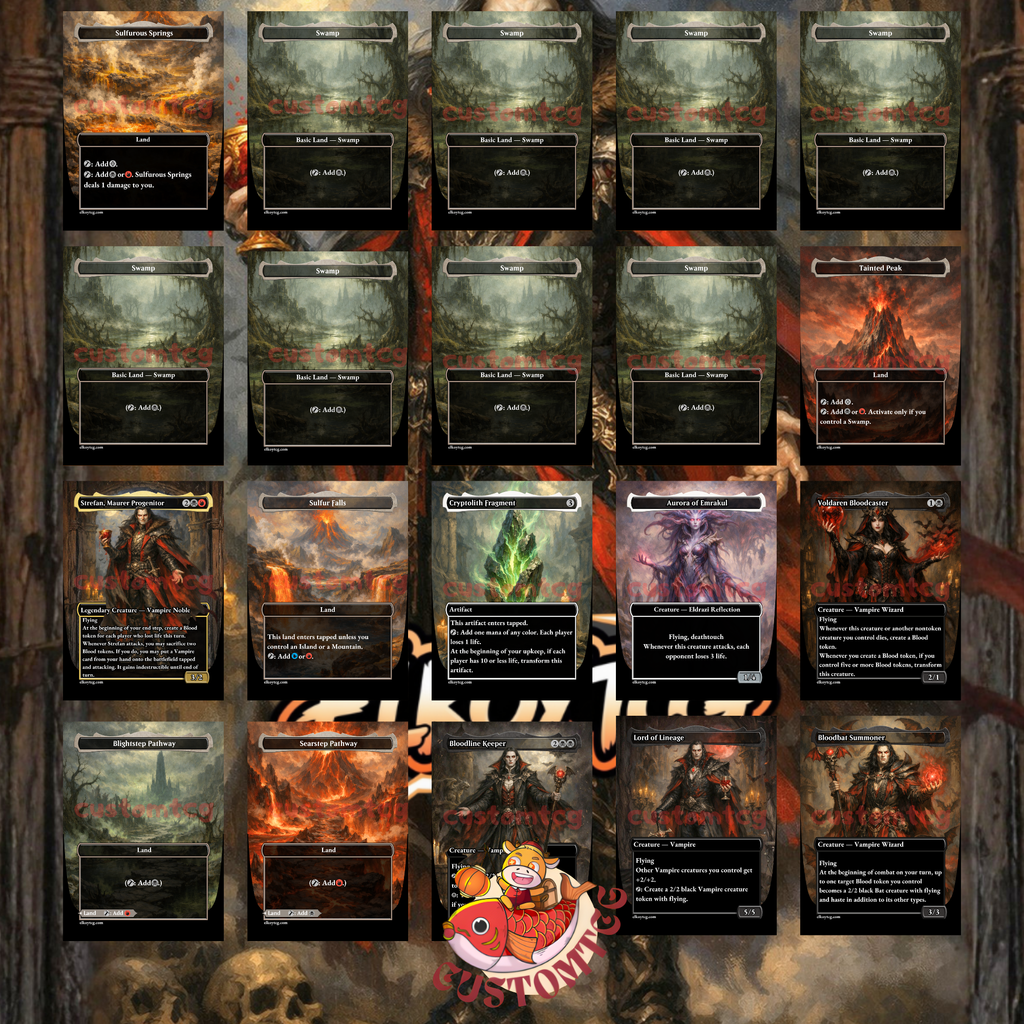 Strefan Maurer Progenitor Commander Deck | 100 Custom Cards + Tokens | Dark Fantasy Art | Vampire Tribal Rakdos Black Red Deck