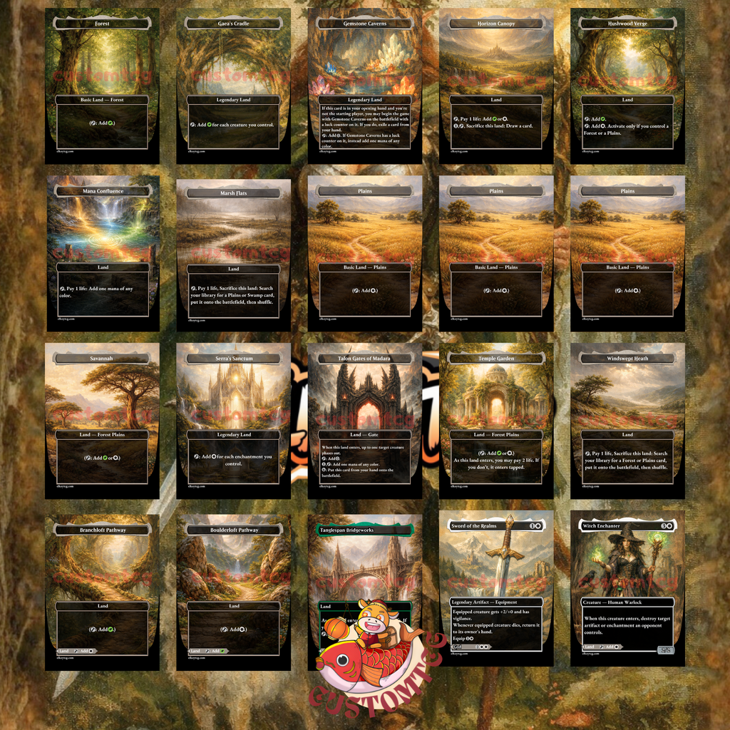 Ellivere of the Wild Court Custom Commander Deck — Enchantments and Role Tokens | Selesnya | Fantasy Art Proxy Deck