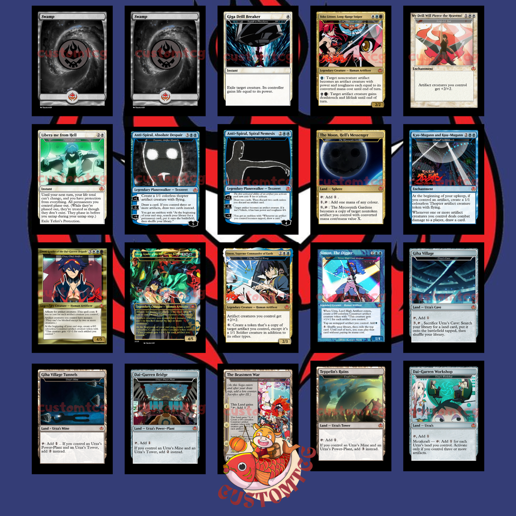 Gurren Lagann Custom Commander Deck — Simon | Dai-Gurren Brigade | Anime Proxy Deck