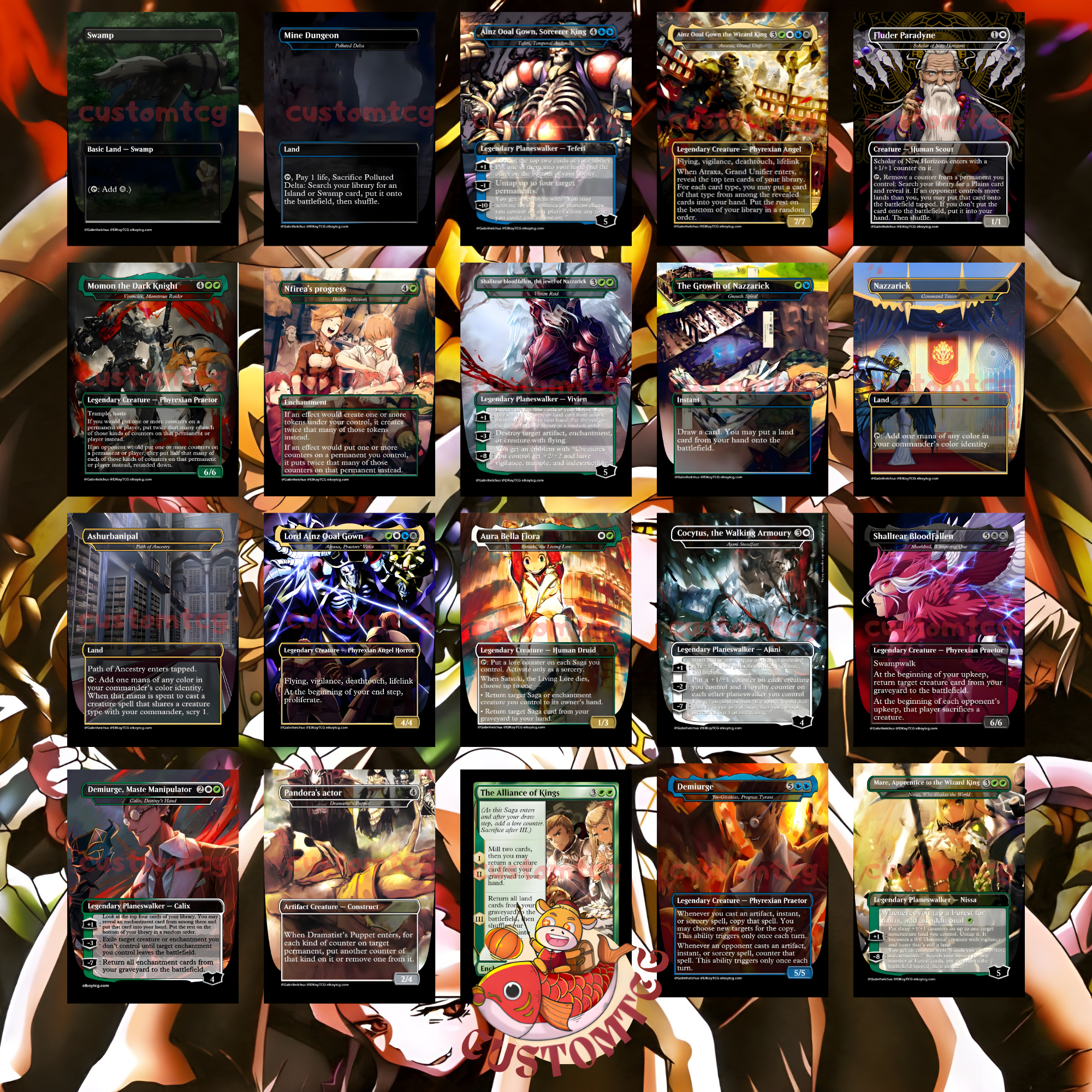 Overlord V2.0 Custom Commander Deck — Ainz Ooal Gown | Custom Proxy Deck | Anime Commander Deck